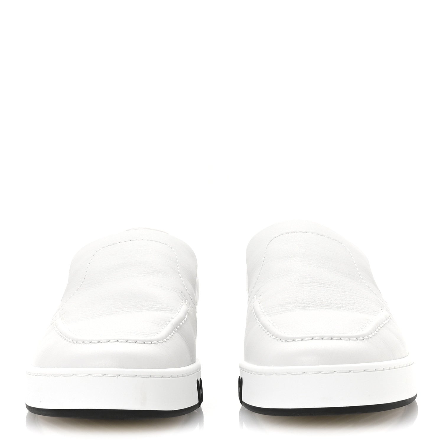 Calfskin Suede Goatskin Kiddy Slip On Sneakers 38 White