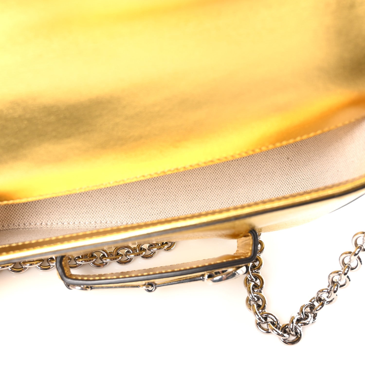Metallic Calfskin Mini Horsebit 1955 Asymmetric Shoulder Bag Gold