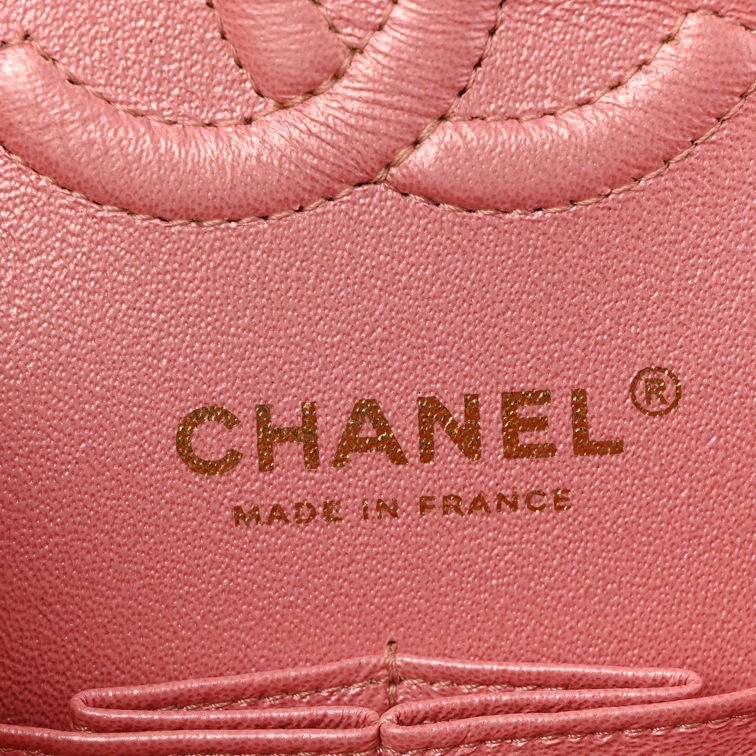 Iridescent Caviar Quilted Small Double Flap Pink