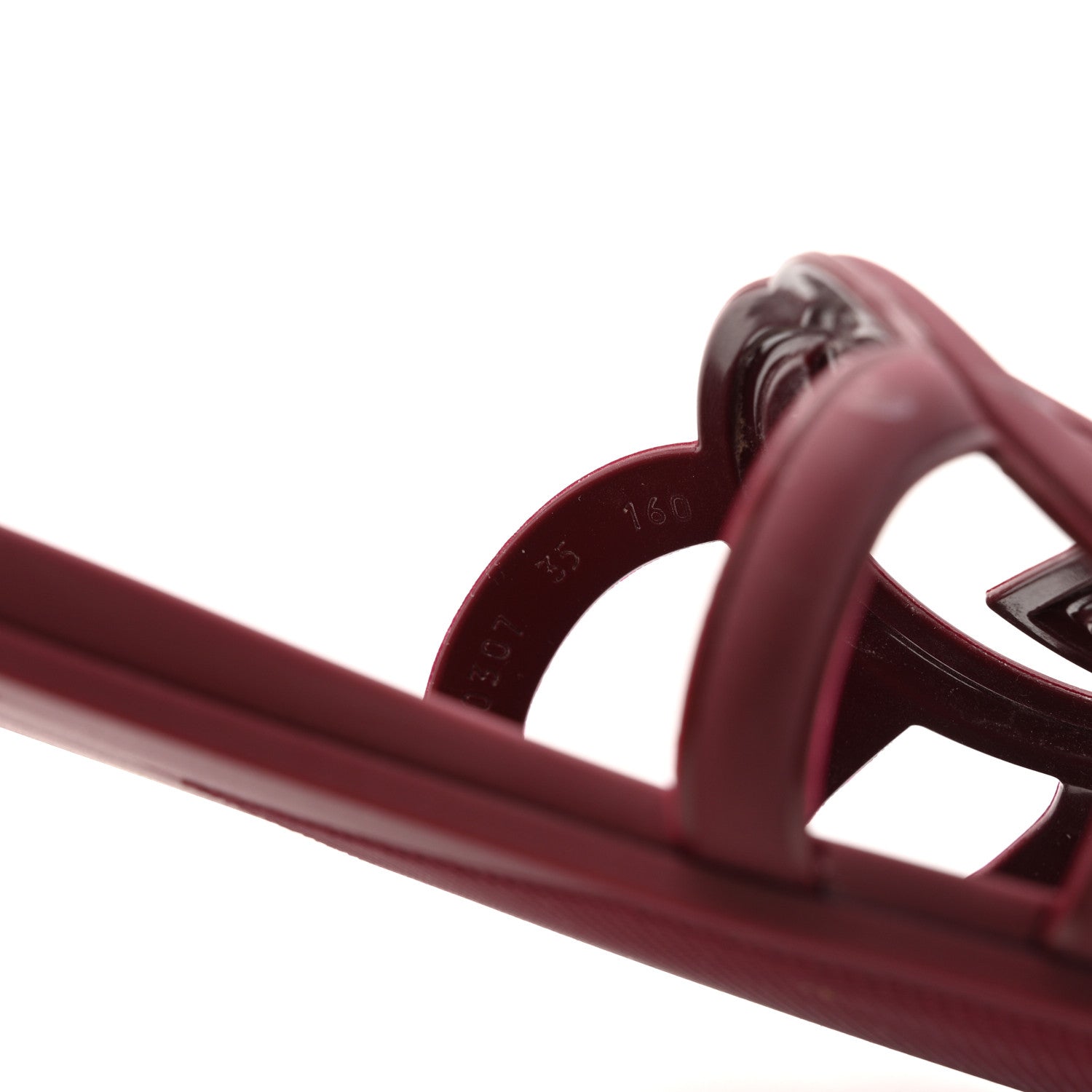 Rubber Interlocking G Womens Slide Sandals 35 Rosso Ancora