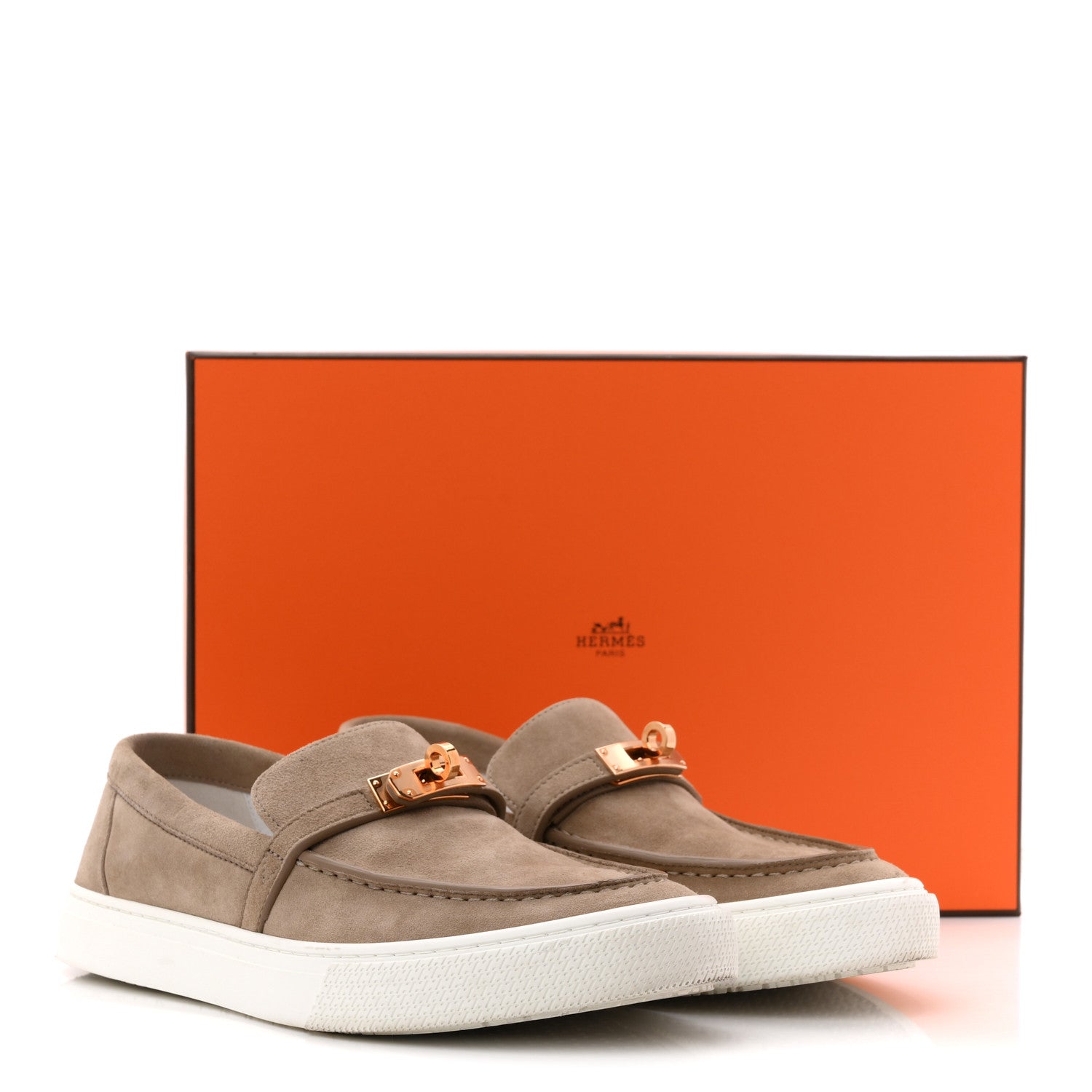 Suede Goatskin Game Slip On Sneakers 38.5 Etoupe