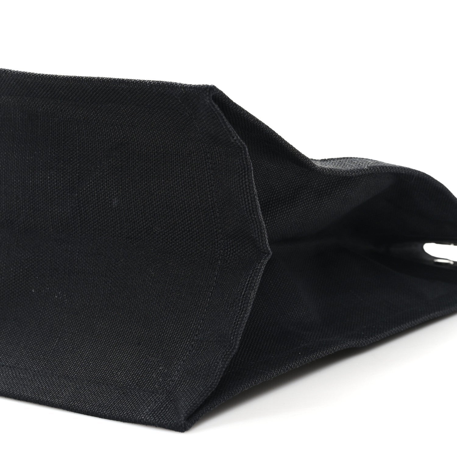 Linen Calfskin Small Rive Gauche Tote Natural Black