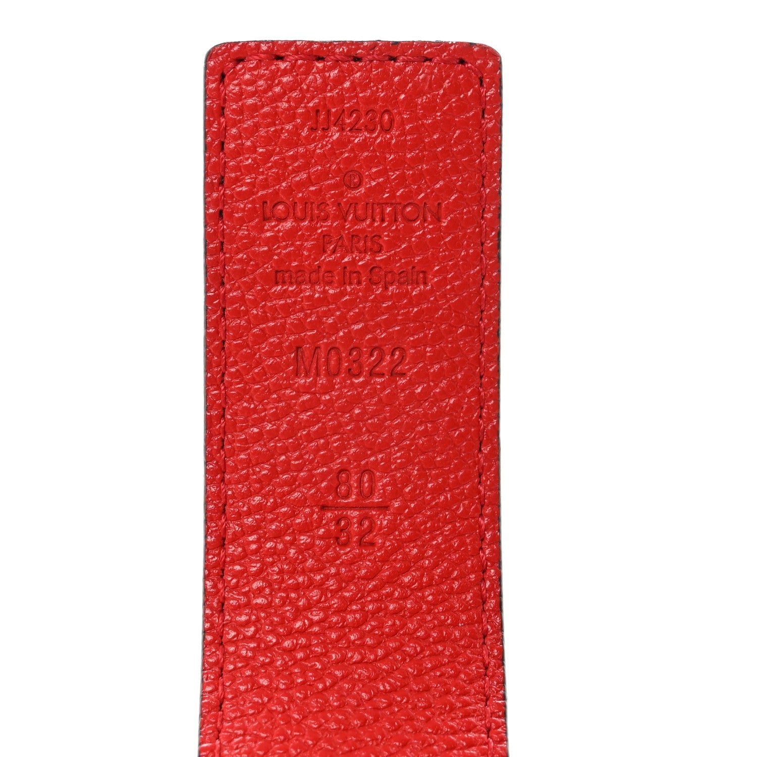 Monogram 30mm LV Initiales Reversible Belt 80 32 Coquelicot