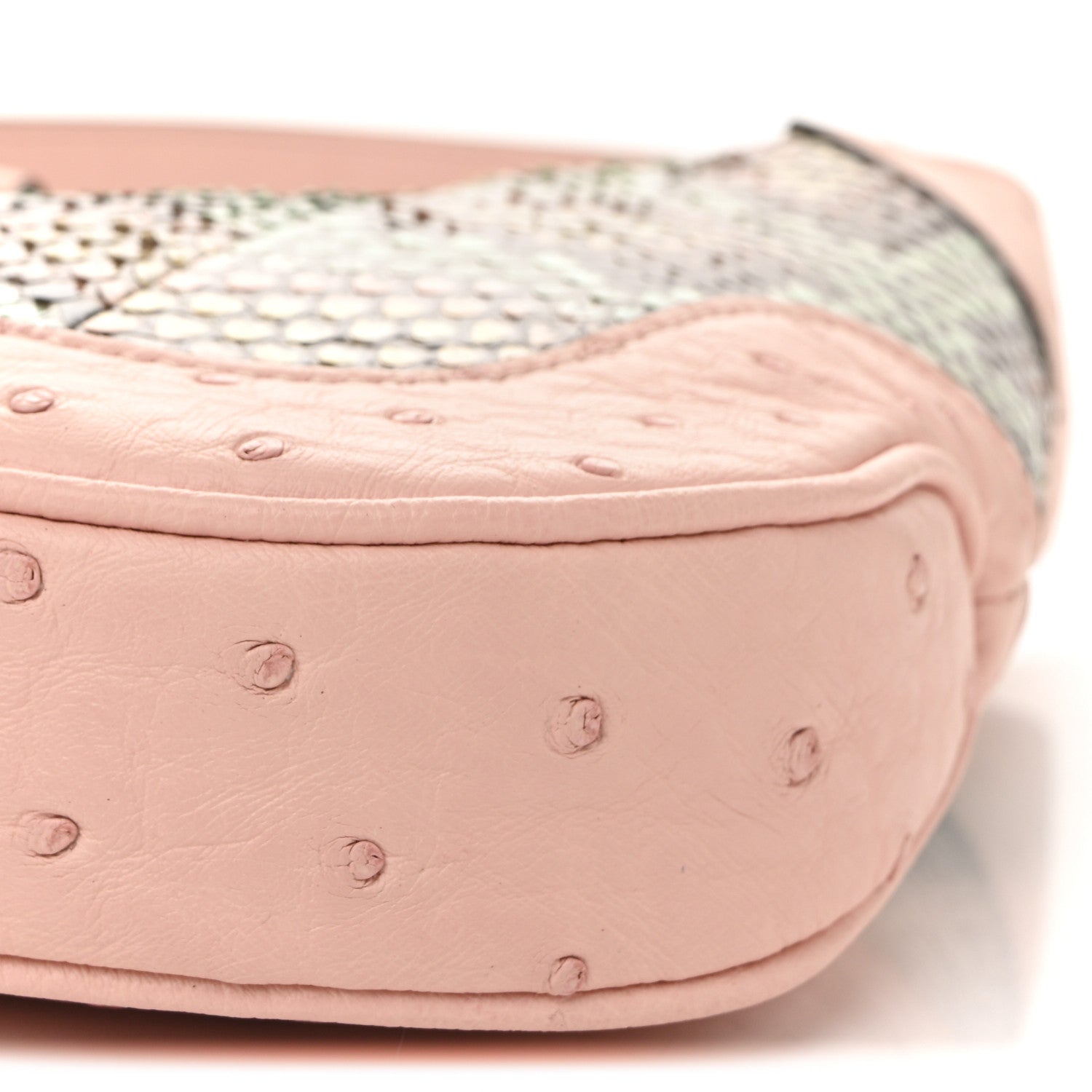 Snakeskin Ostrich Calfskin Small Jackie 1961 Hobo Pink Multicolor