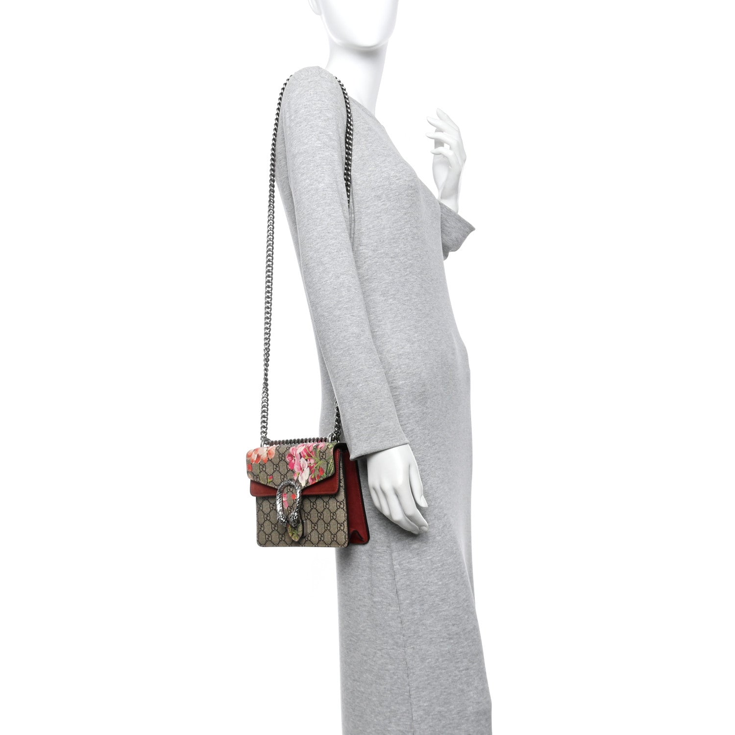 GG Supreme Monogram Blooms Mini Dionysus Shoulder Bag Beige Multicolor Dry Rose