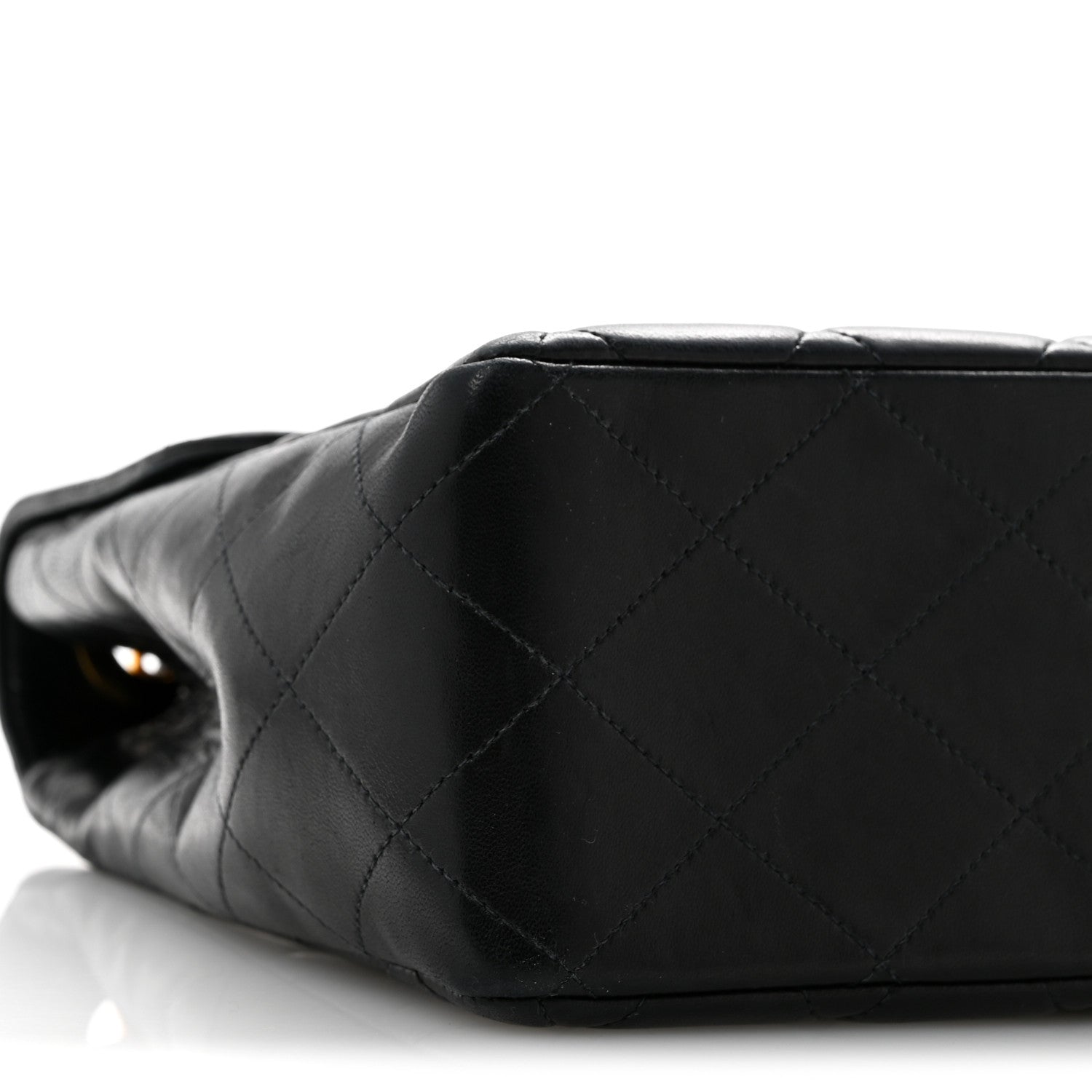 Lambskin Quilted XL Jumbo Single Flap Black
