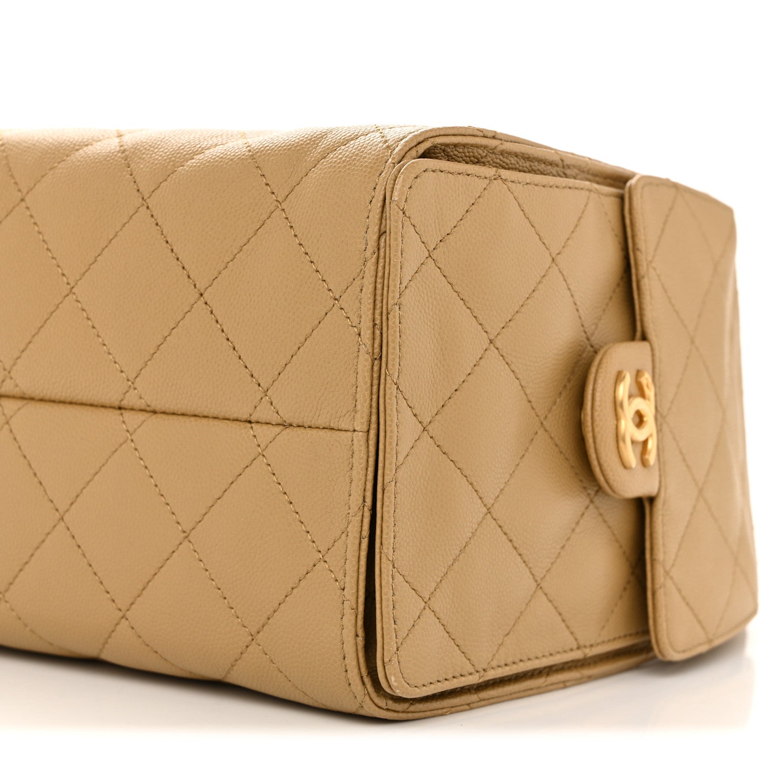 Caviar Quilted Small Chanel 25 Handbag Beige