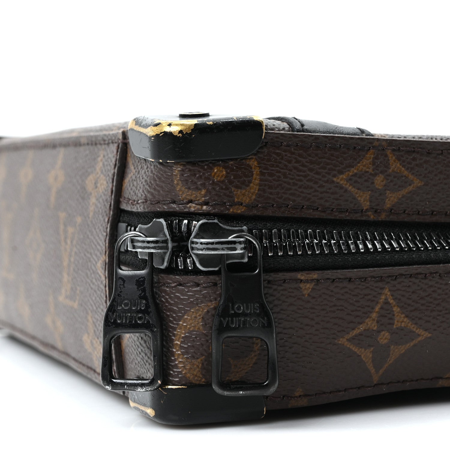 Monogram Macassar Handle Soft Trunk Black