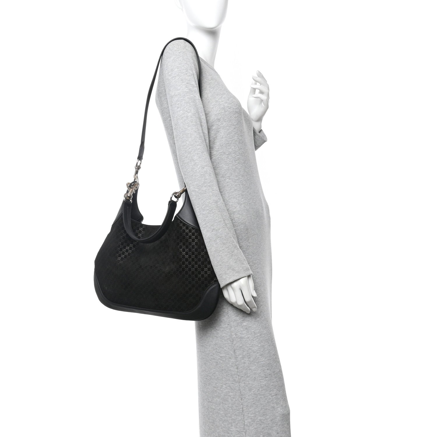 Suede Micro GG Calfskin B Medium Shoulder Bag  Arabella Black