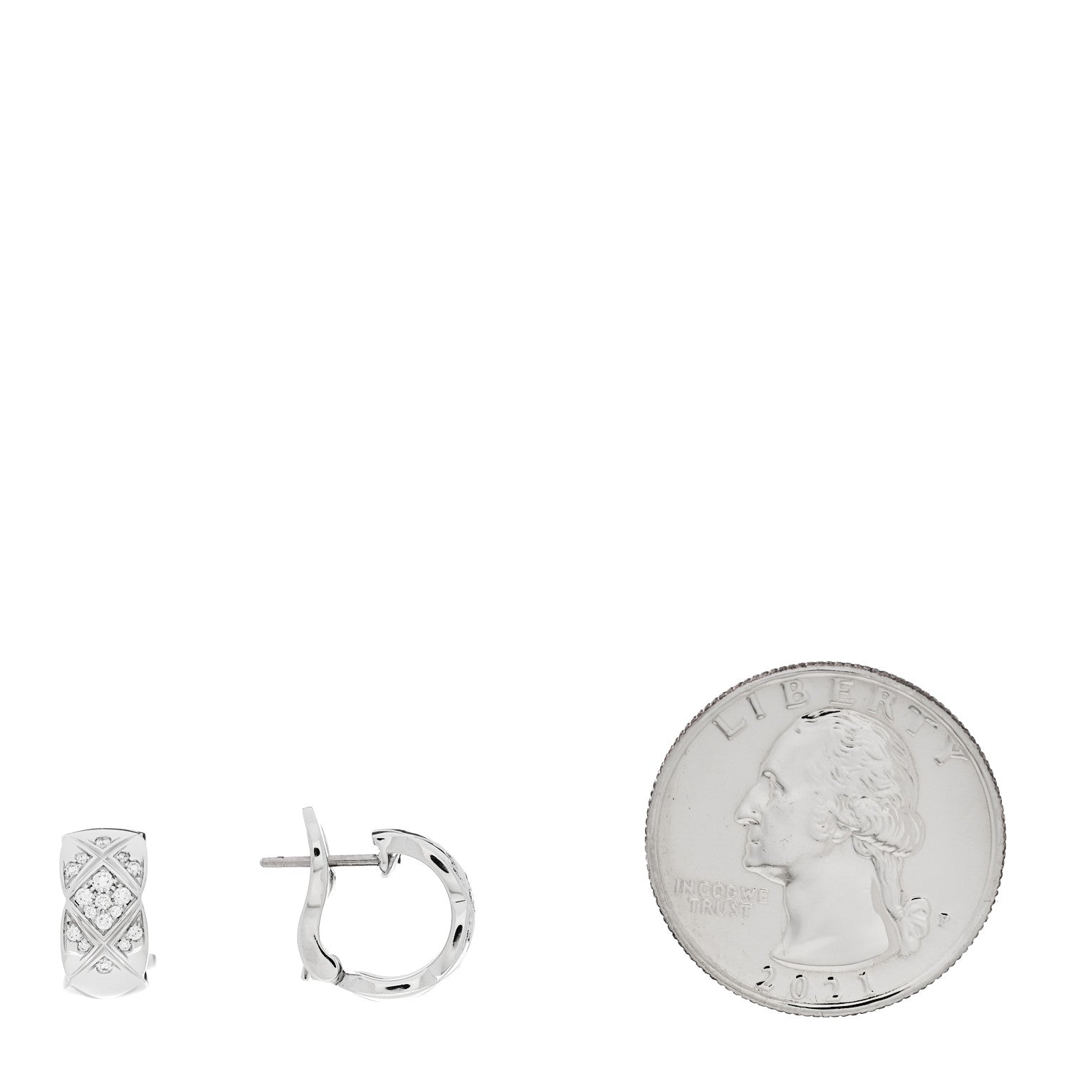 18K White Gold Diamond Coco Crush Wide Hoop Earrings