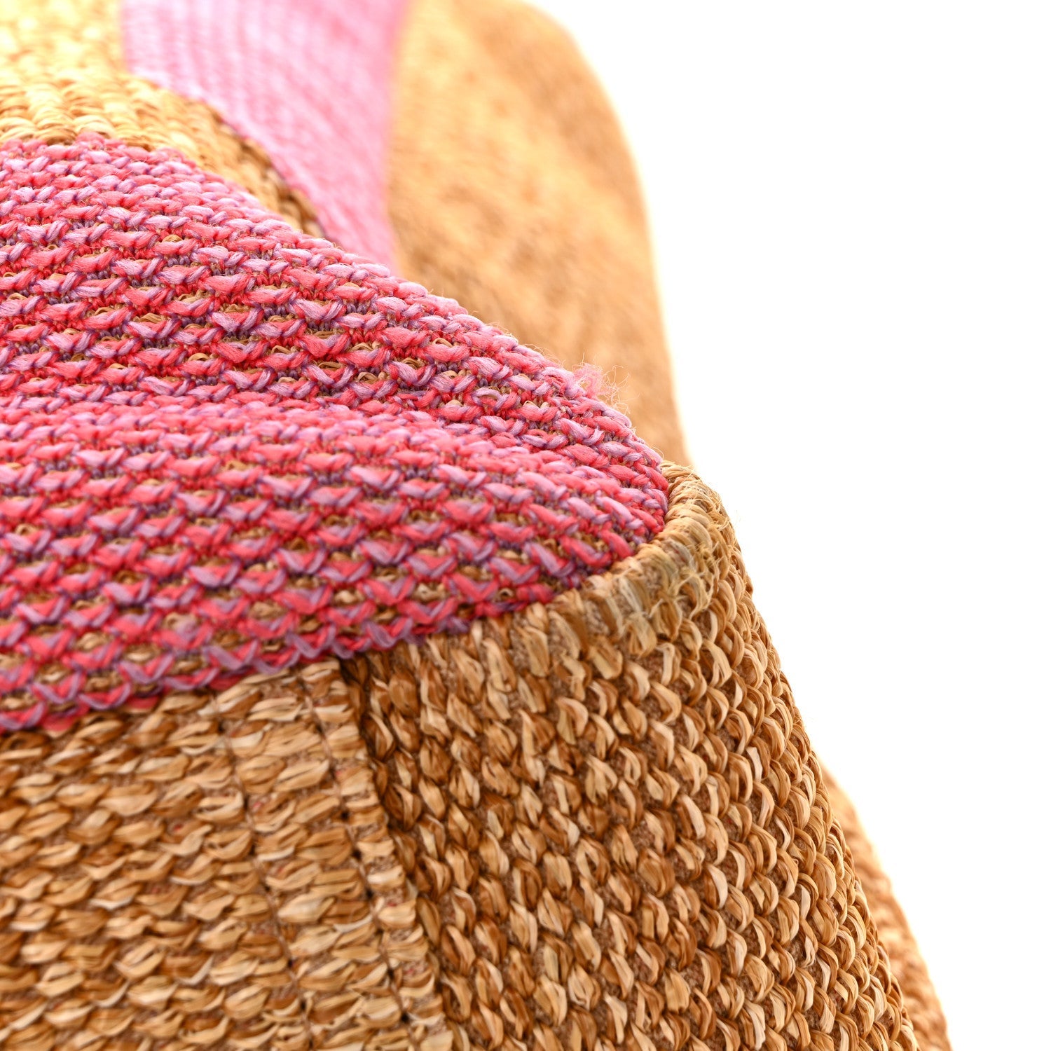 Mixed Fibers Large Shopping Bag Pink Beige