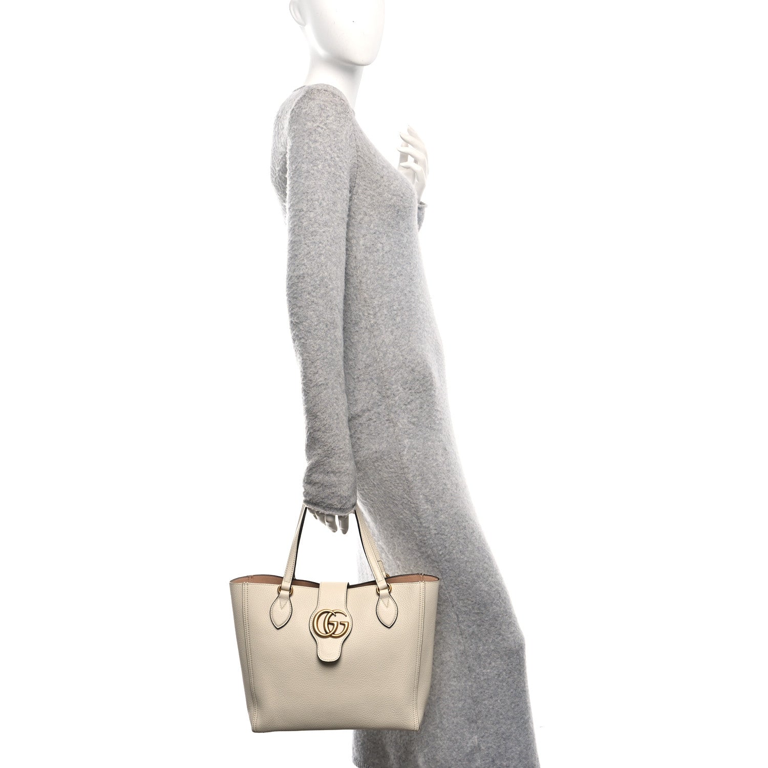 New Sakai Calfskin Lux Small Dahlia Tote Mystic White