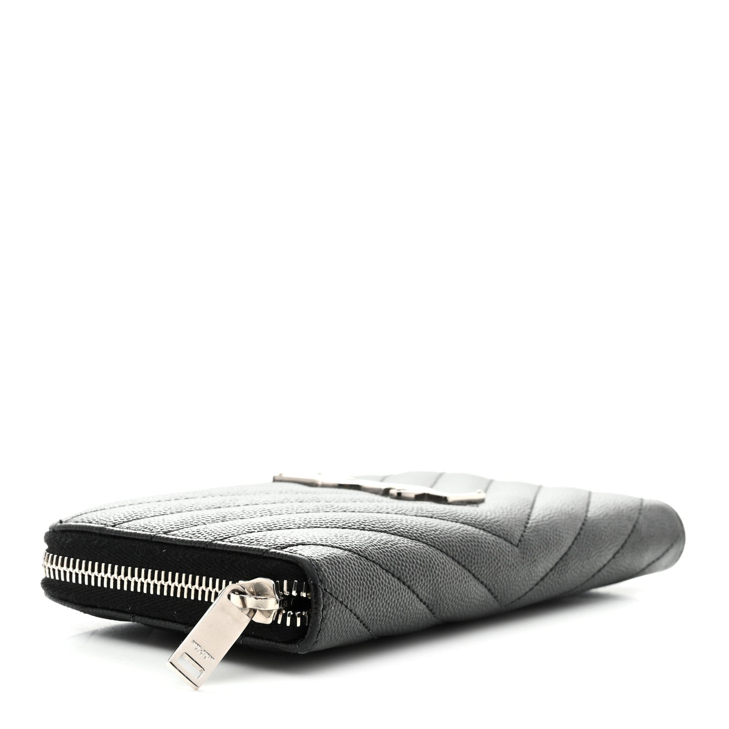 Grain De Poudre Matelasse Chevron Monogram Zip Around Wallet Black