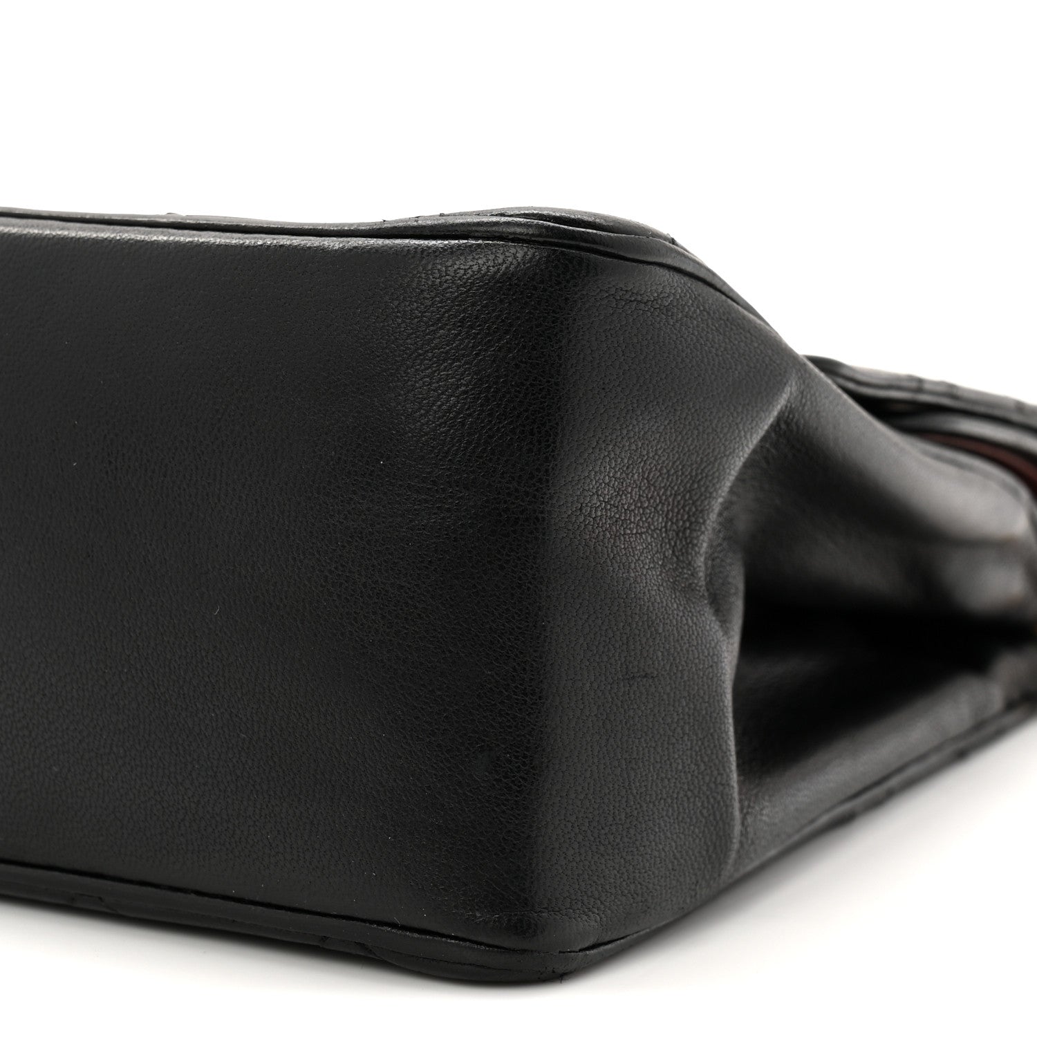Lambskin Quilted Medium Double Flap Black
