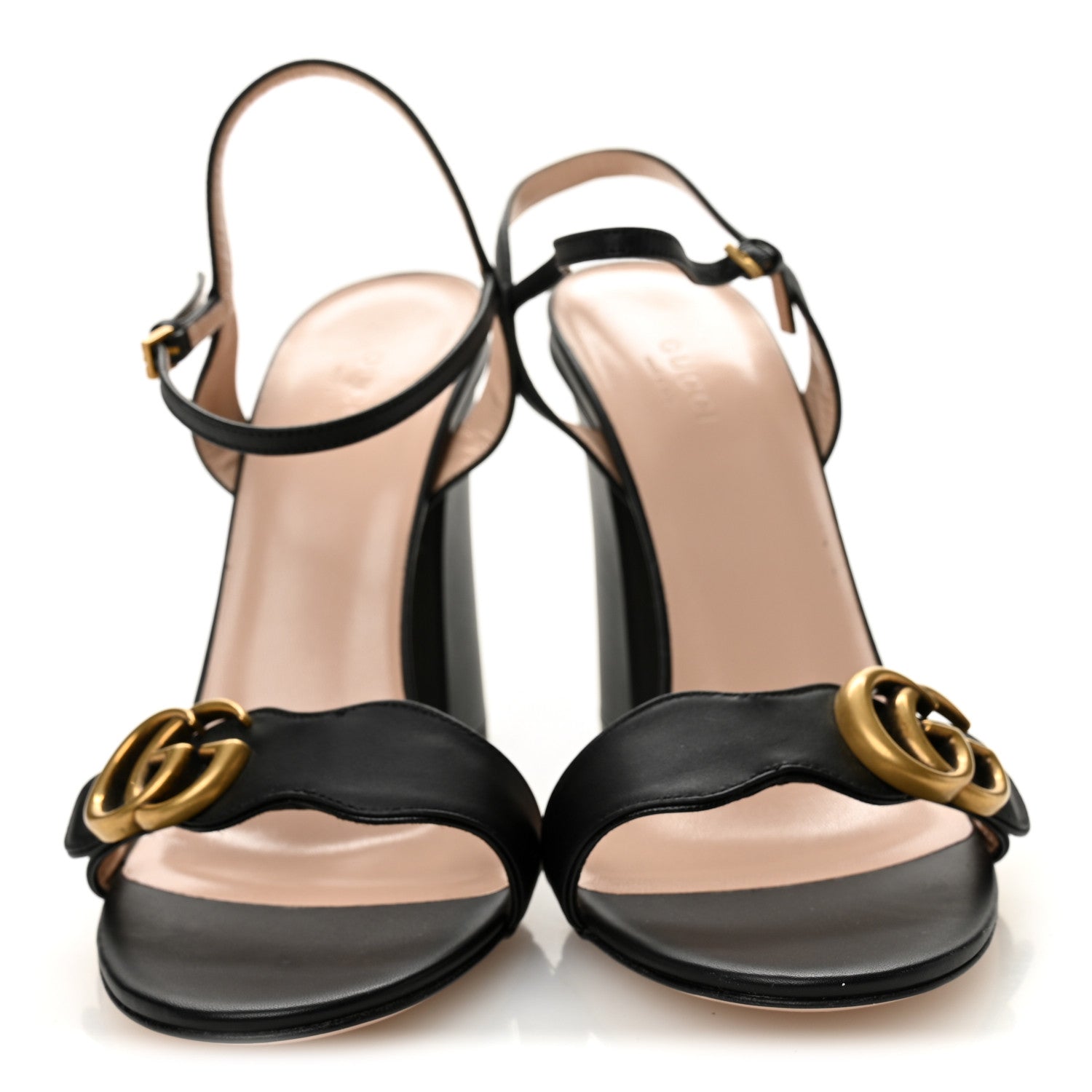 Lifford Calfskin GG Marmont Ankle Wrap 105mm Sandals 39 Black