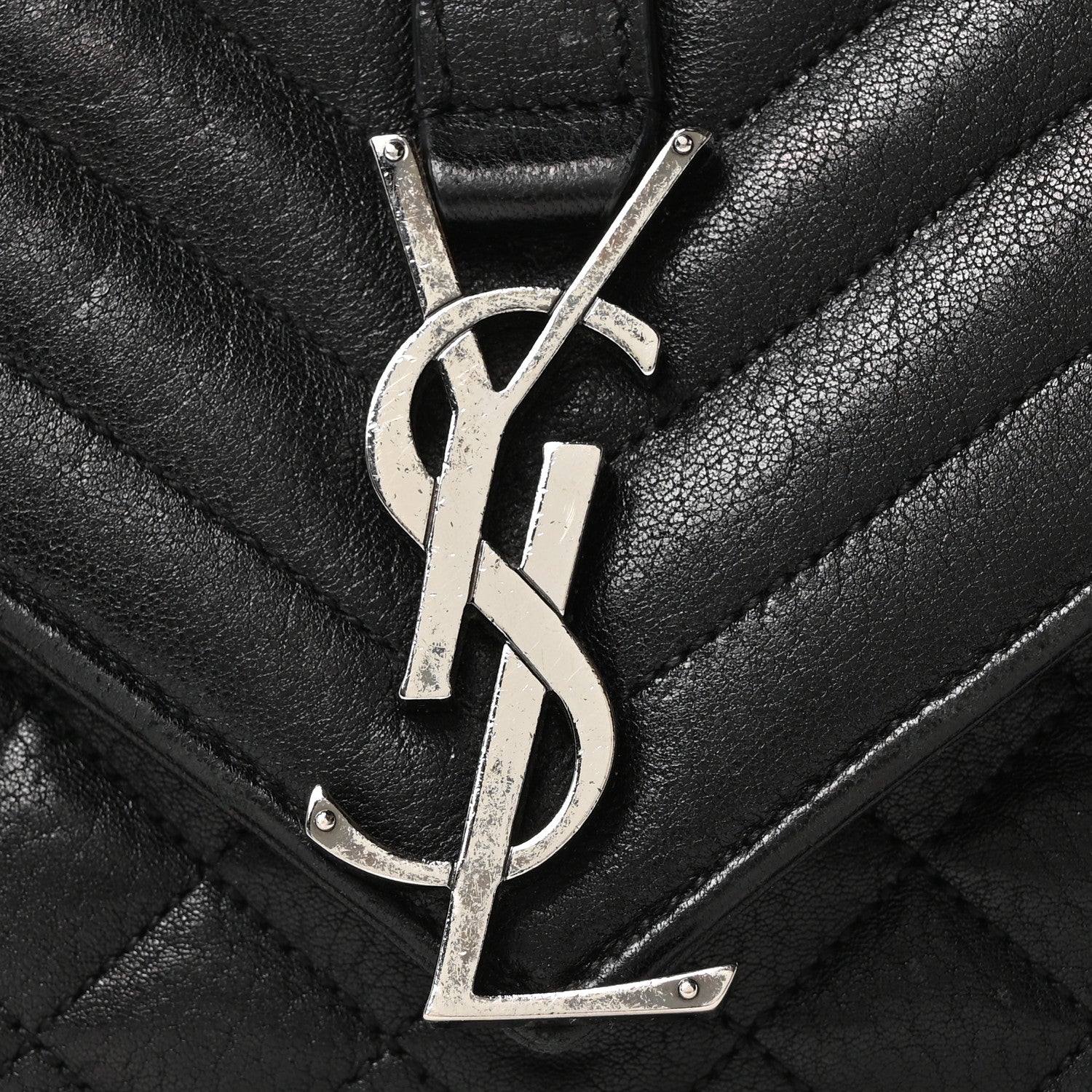 Calfskin Mixed Matelasse Triquilt Large Monogram Satchel Black