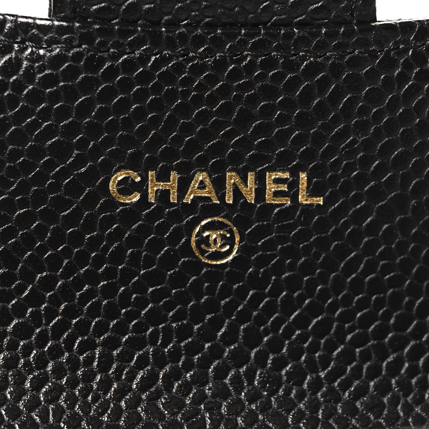 Caviar Quilted Flap Card Holder Wallet Black