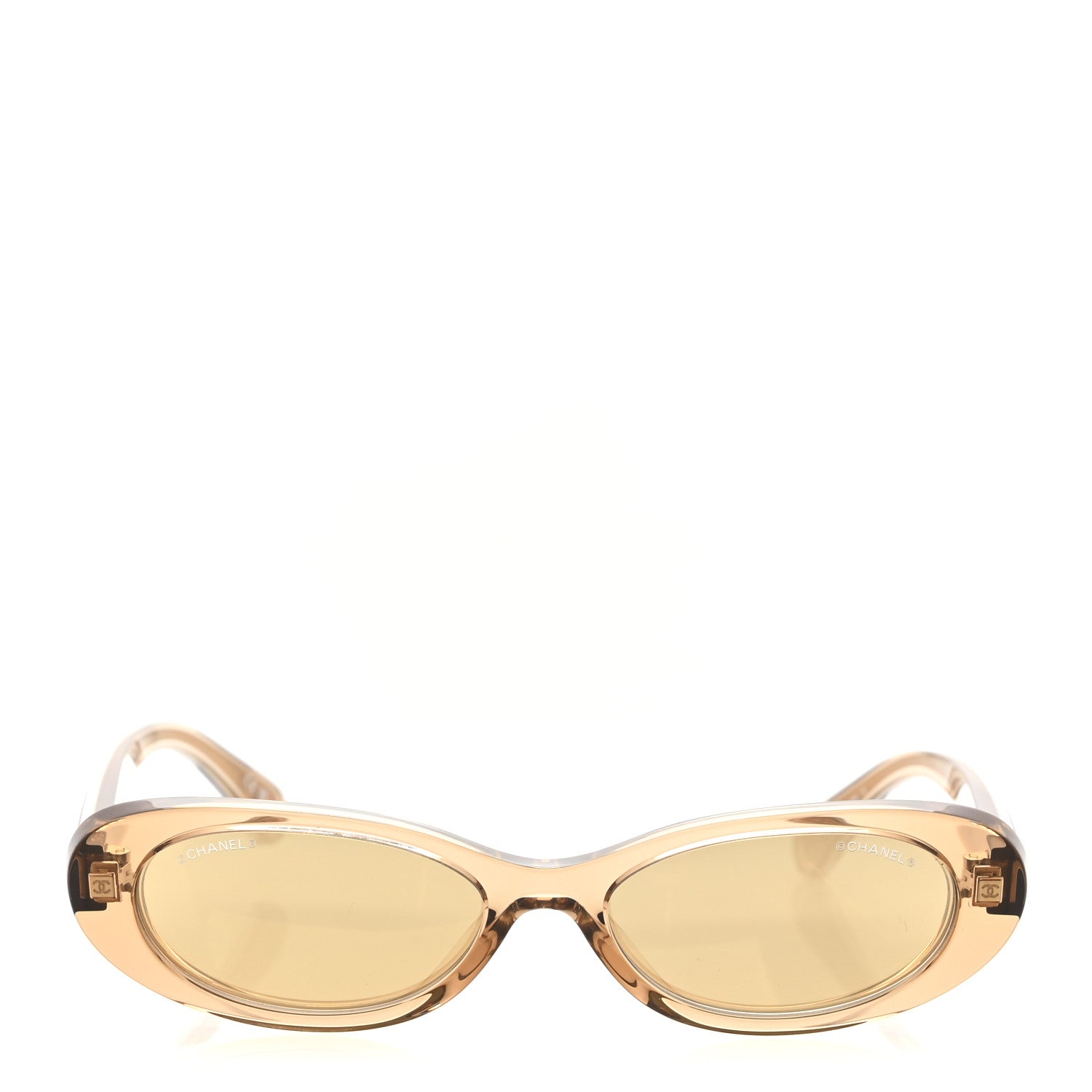 Acetate 24K Gold Mirror Oval Sunglasses 71725 Light Orange