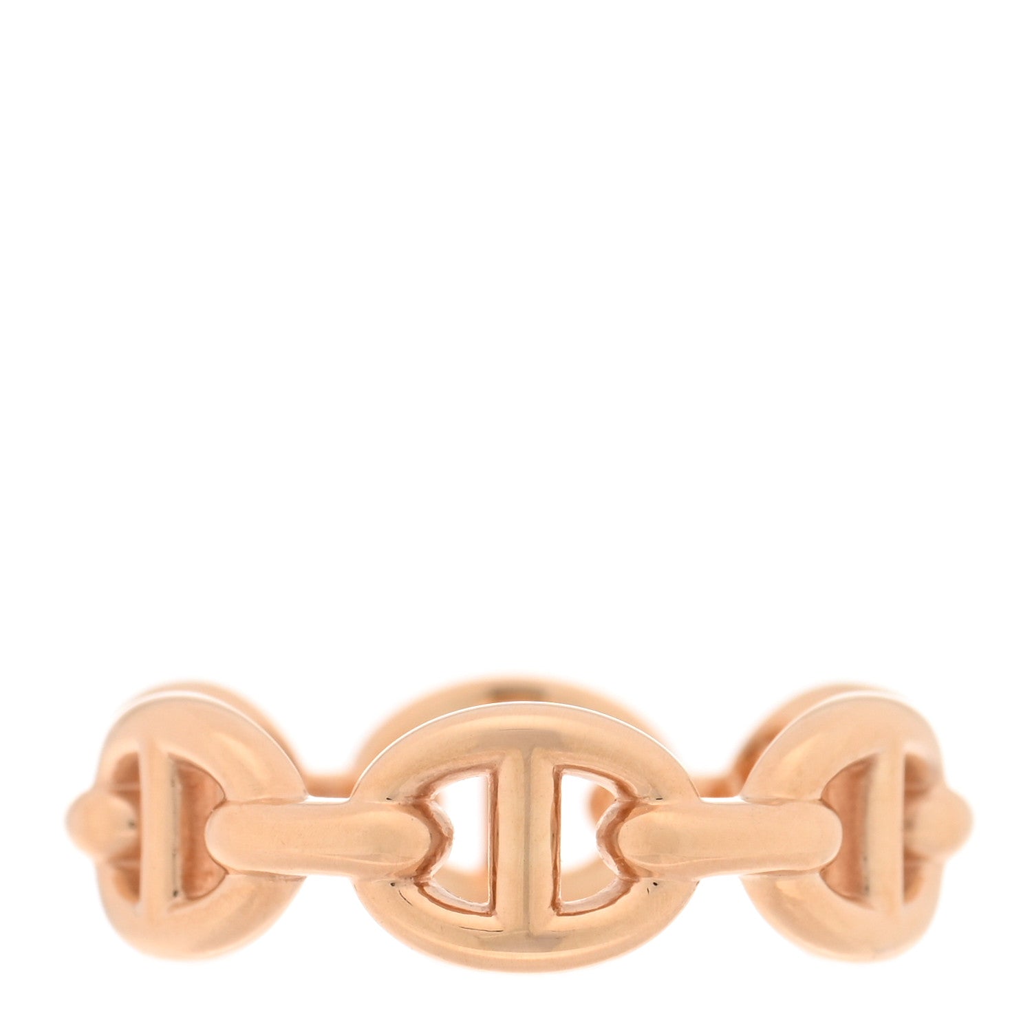 18K Rose Gold PM Chaine d'Ancre Enchainee Ring 48 4.5