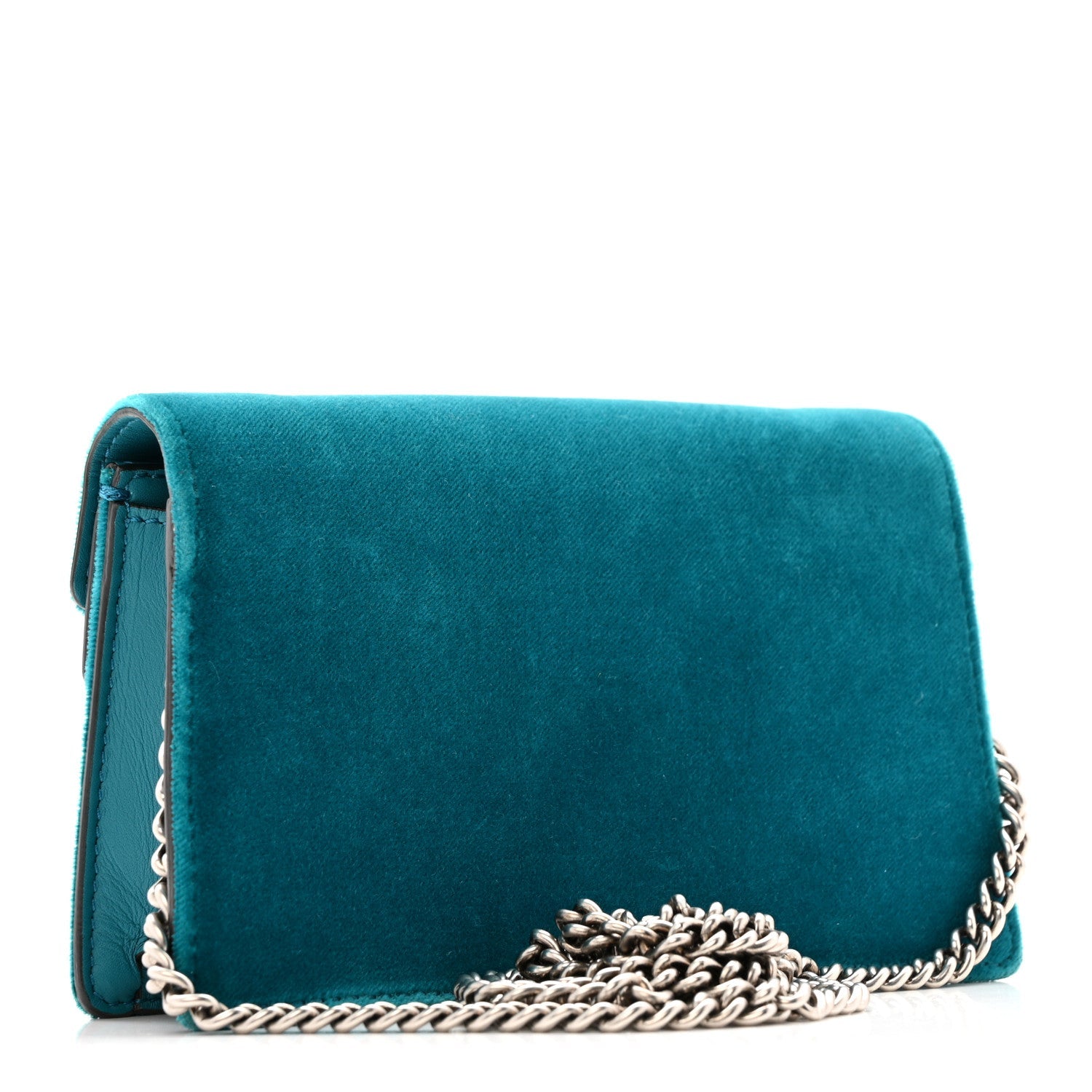 Velvet Super Mini Dionysus Shoulder Bag Pavone Cyan