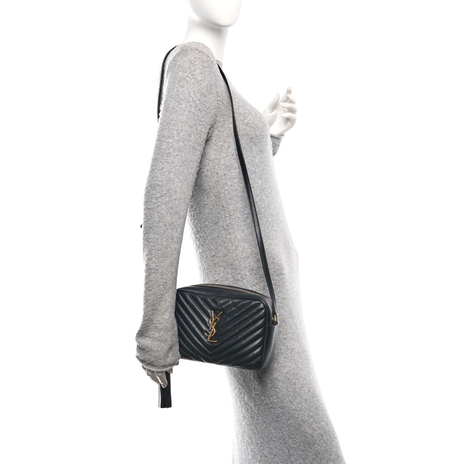 Calfskin Matelasse Monogram Lou Camera Bag Black