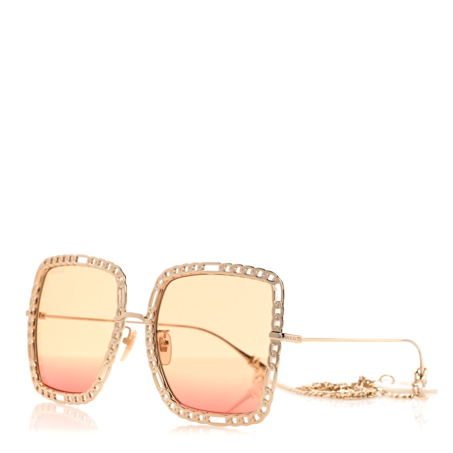 Square Frame Oversized Sunglasses GG1033S Gold Orange