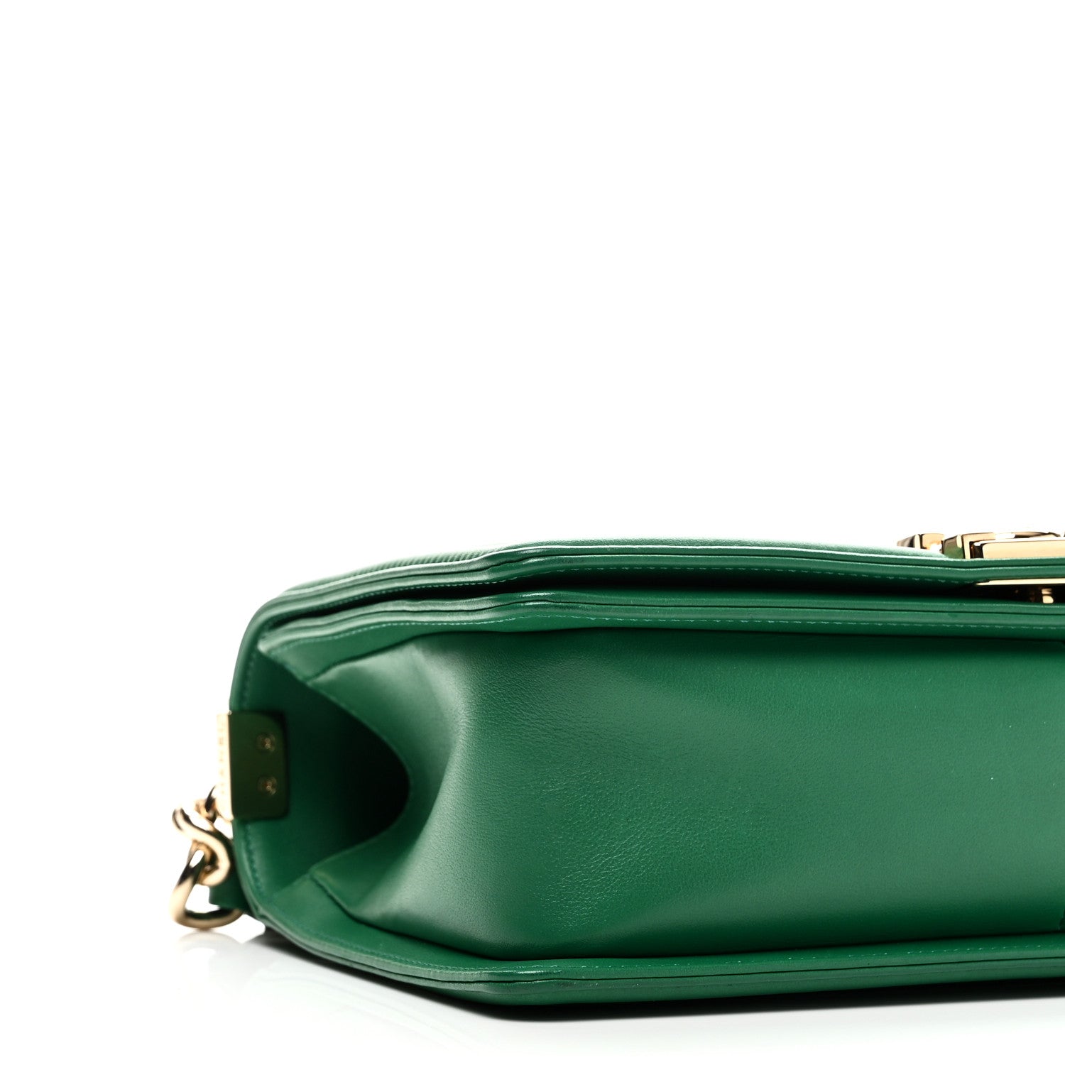 Calfskin Quilted Medium Boy Flap Green