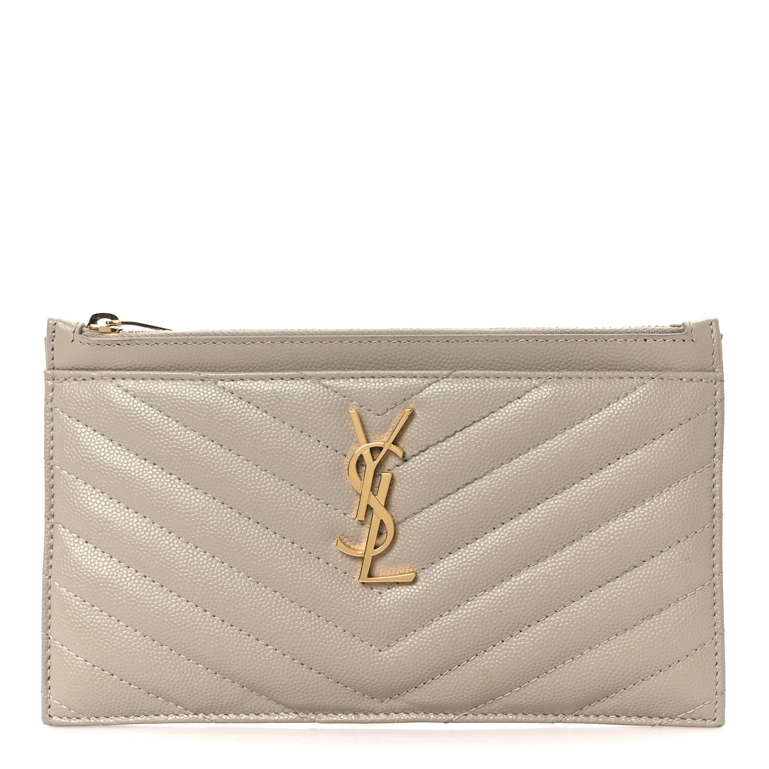Grain De Poudre Chevron Monogram Bill Pouch Sea Salt