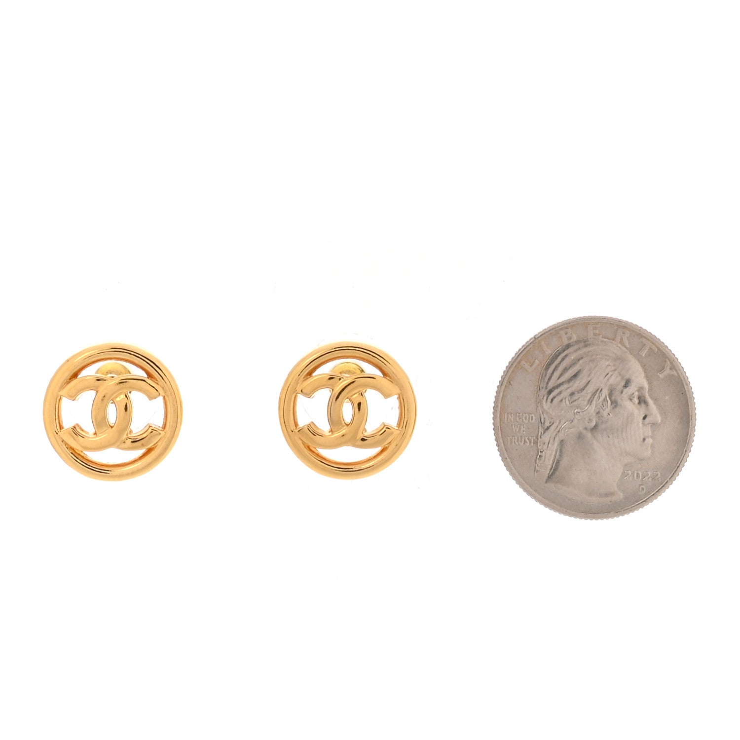 CC Round Earrings Gold
