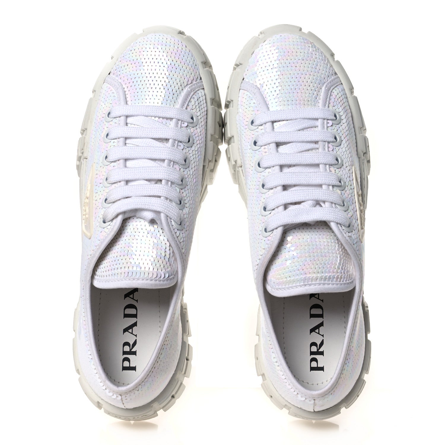 Paillettes Triangle Logo Double Wheel 50mm Sneakers 38.5 White