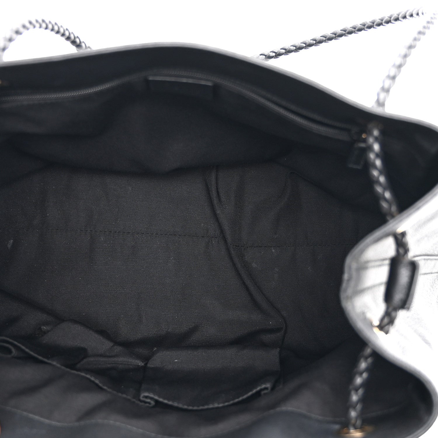 Calfskin Medium Braided Handle Gifford Tote Black