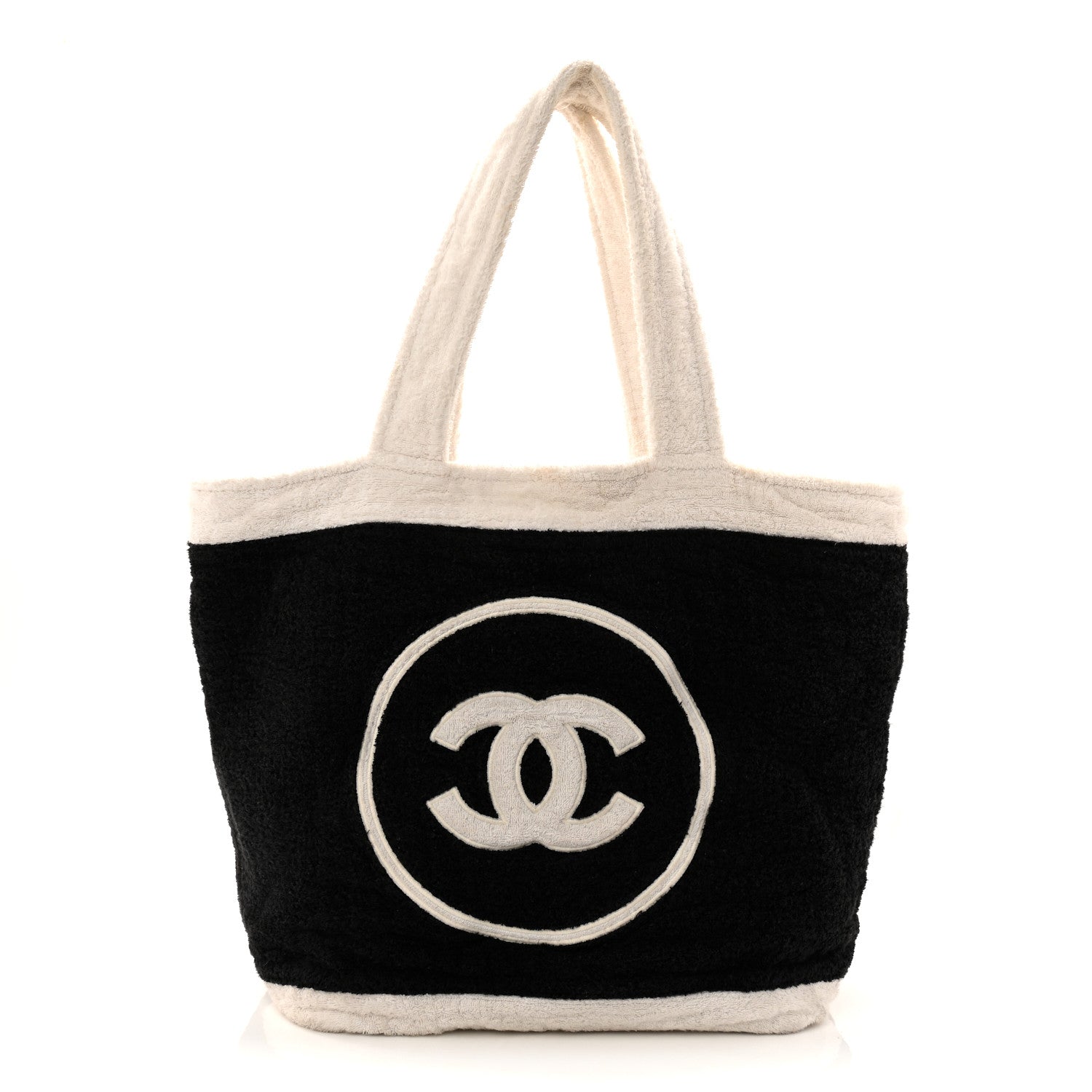 Terry Cotton CC Beach Tote Towel Set Black White