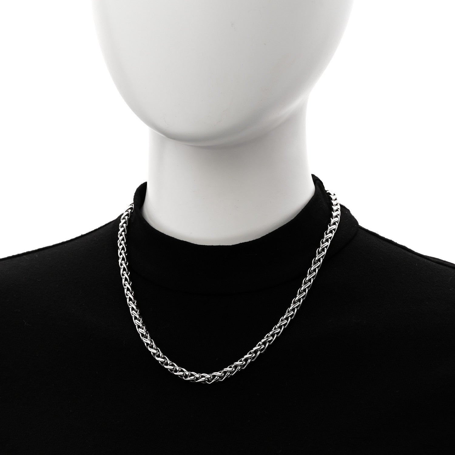 Sterling Silver 14K Yellow Gold 6mm Wheat Chain Necklace