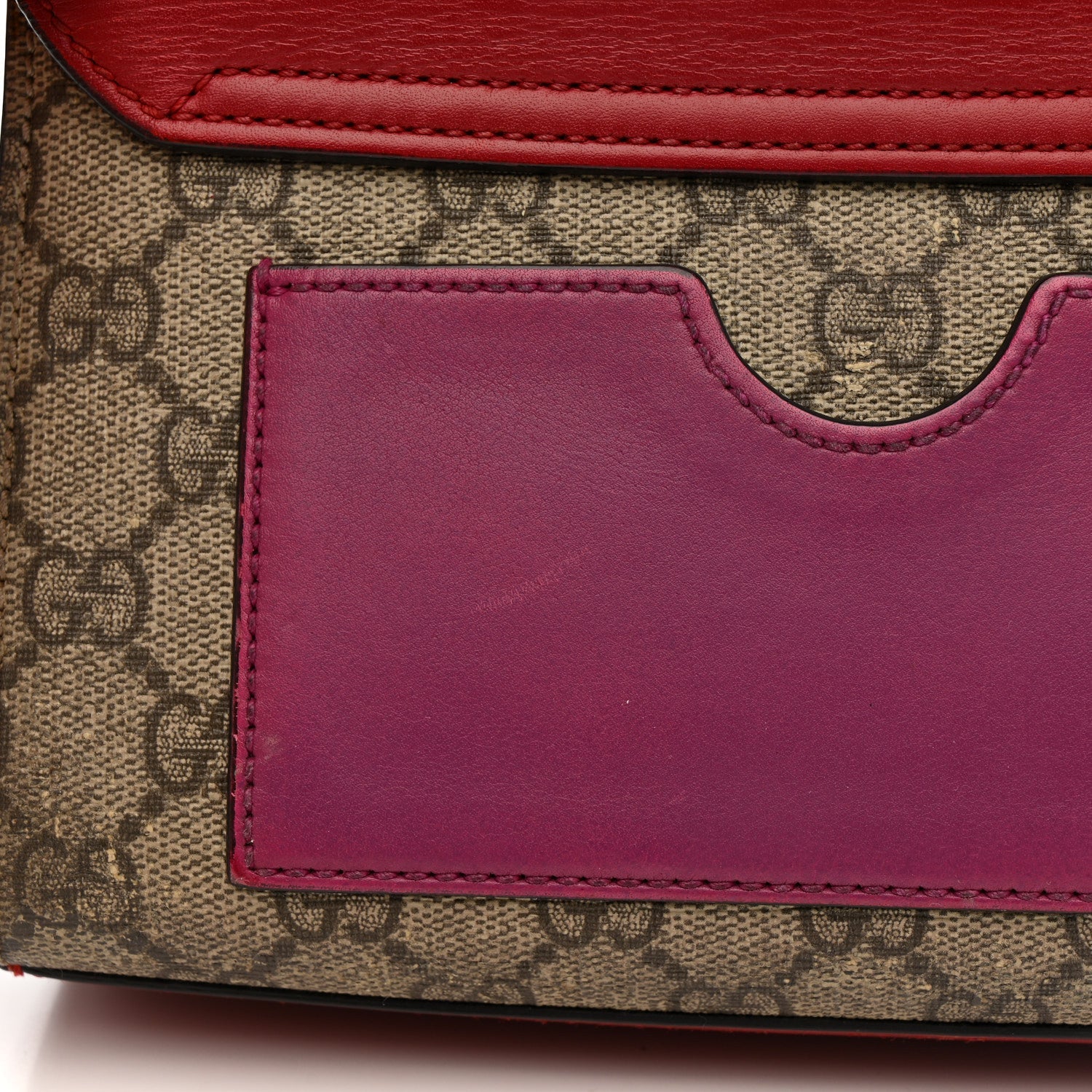 GG Supreme Monogram Calfskin Small Padlock Shoulder Bag Beige Hibiscus Red New Rosette