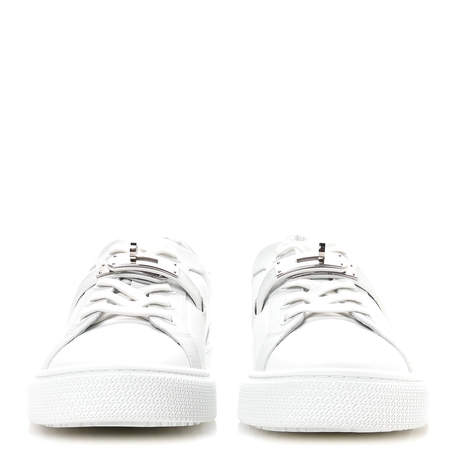 Calfskin Epsom Mens Day Sneakers 42 White