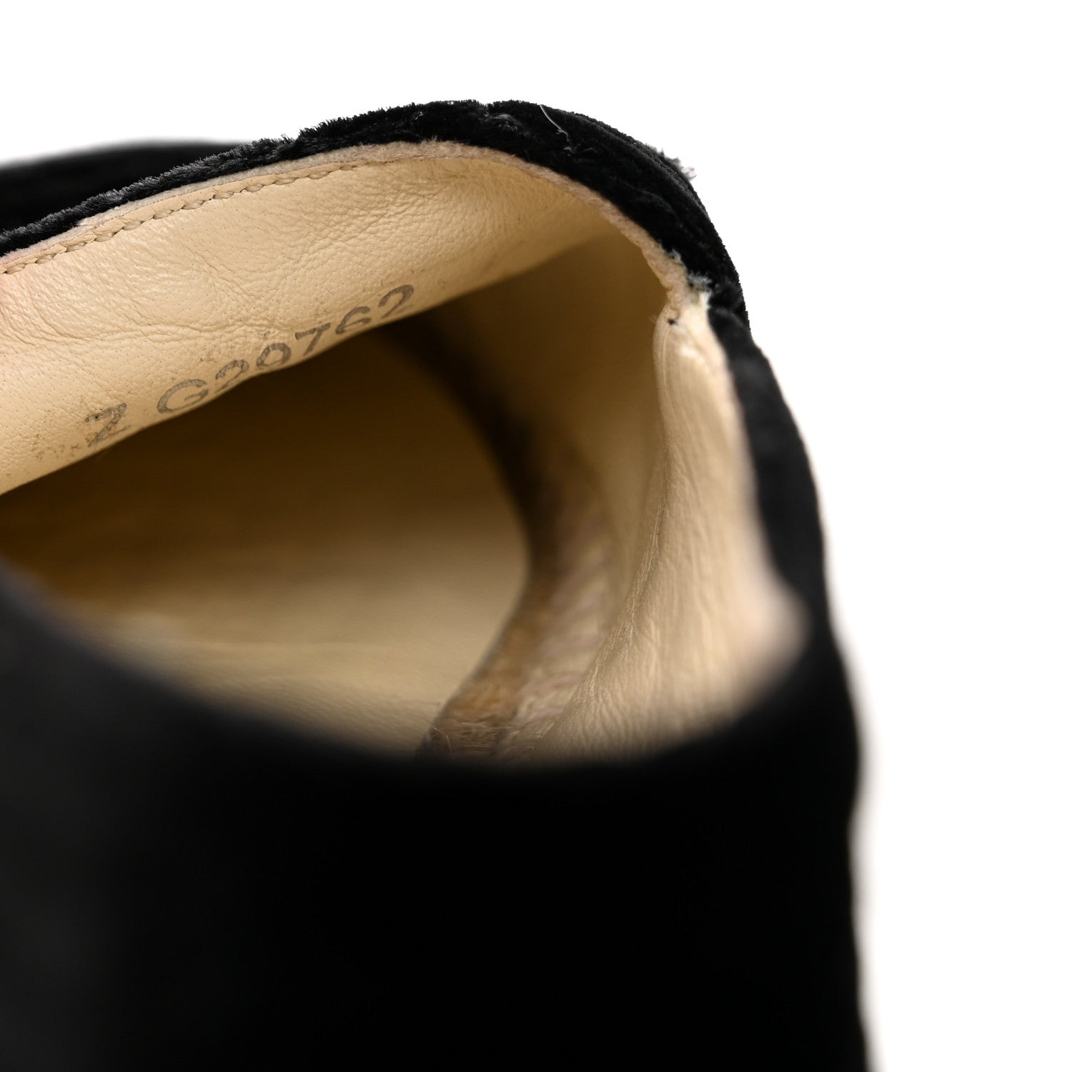 Velvet Grosgrain Quilted CC Espadrilles 35 Black