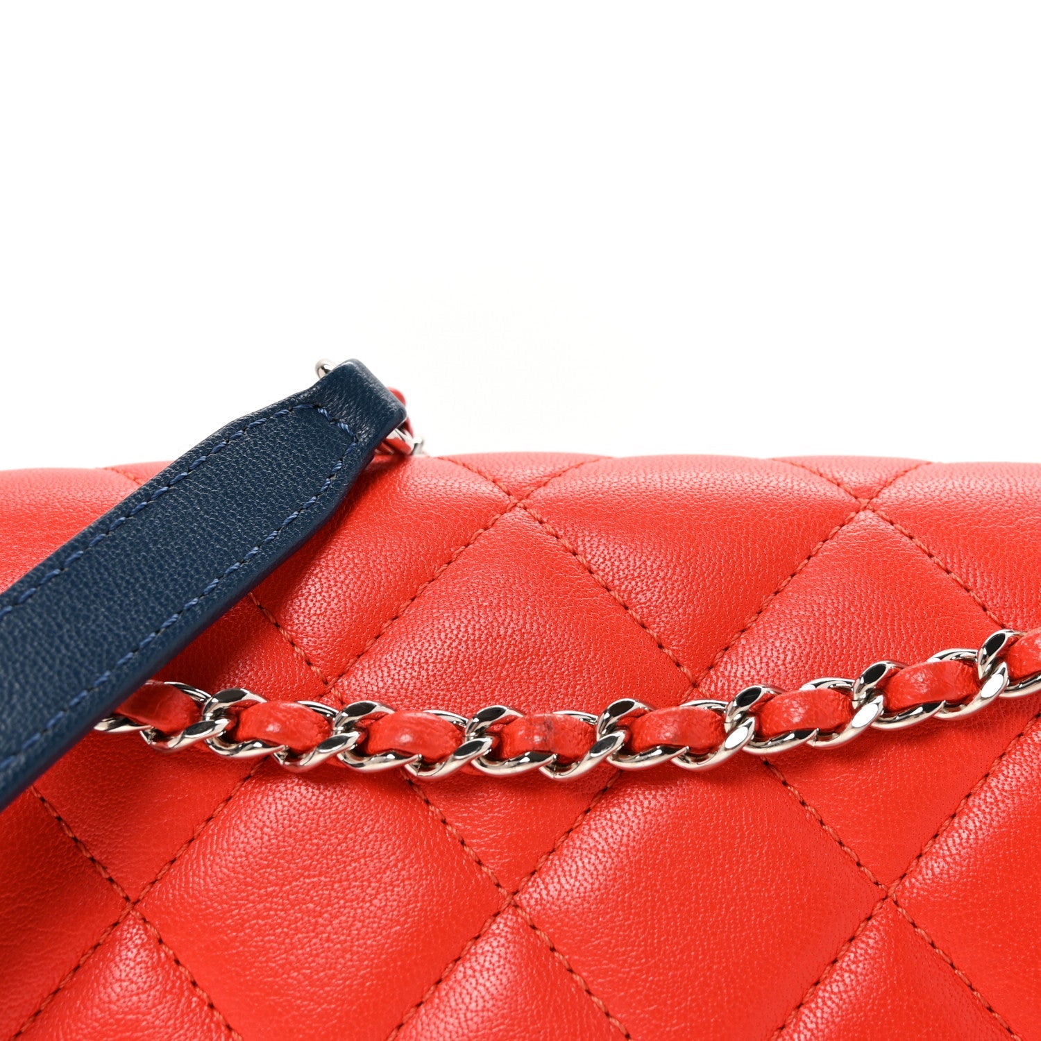 Lambskin Plexiglass Quilted Small Cuba Color Flap Red Multicolor