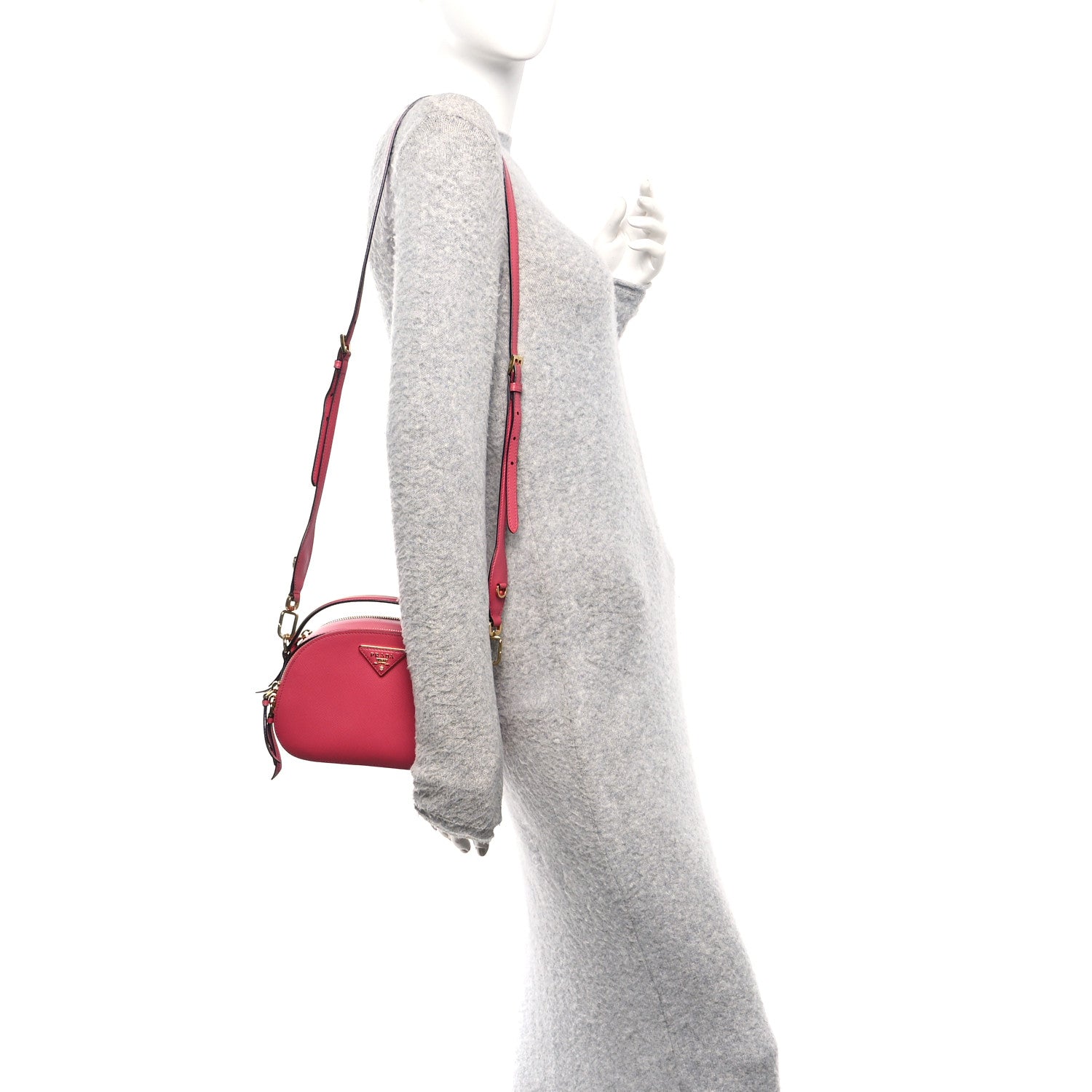 Saffiano Lux Odette Crossbody Magenta