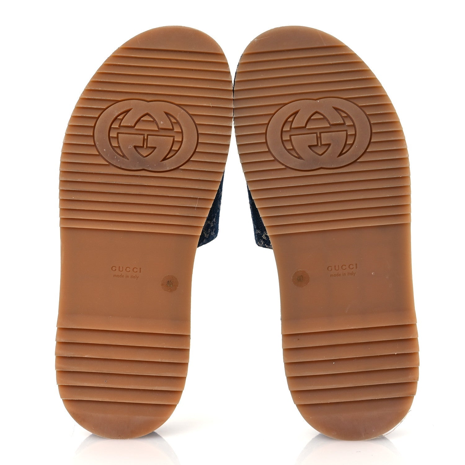 New Denim GG Monogram Angelina Platform 55mm Slide Sandals 40 Blue Tea