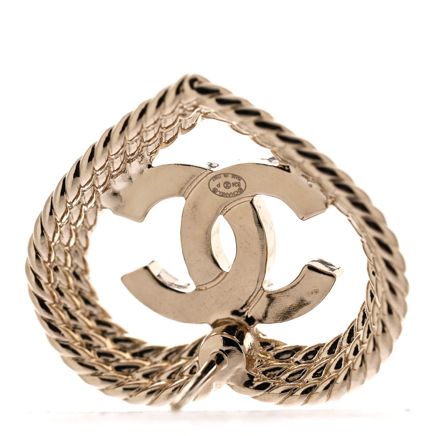 Crystal CC Twist Heart Earrings Gold