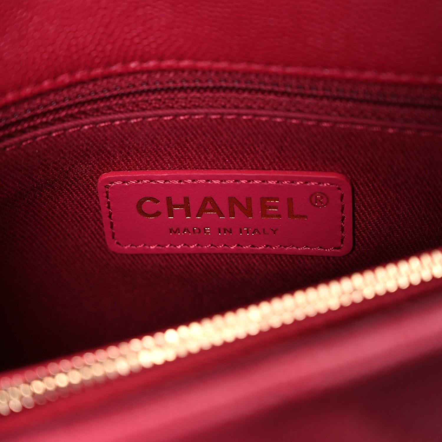 Caviar Quilted Small Coco Handle Flap Dark Pink