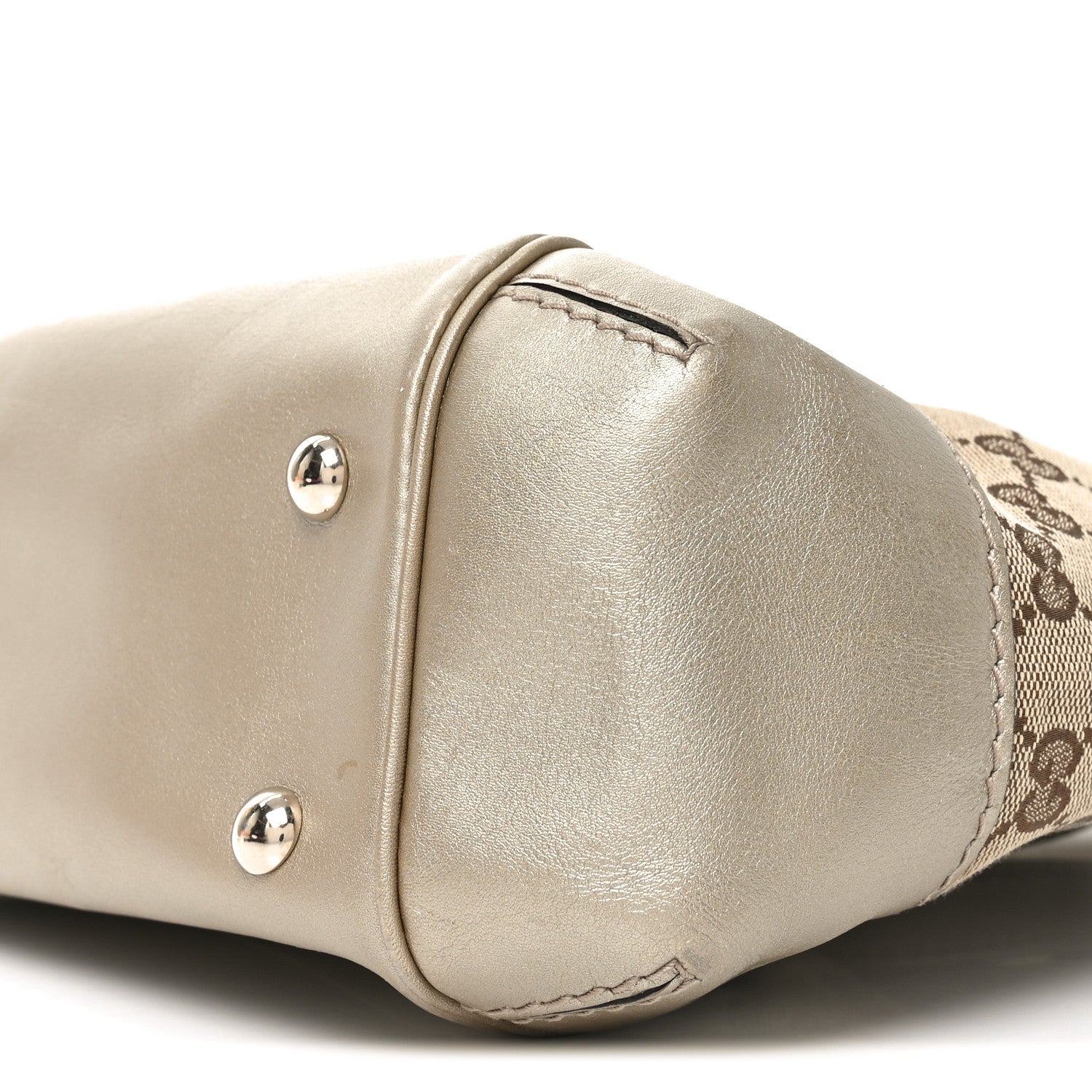 Monogram Mayfair Top Handle Satchel Gold Beige