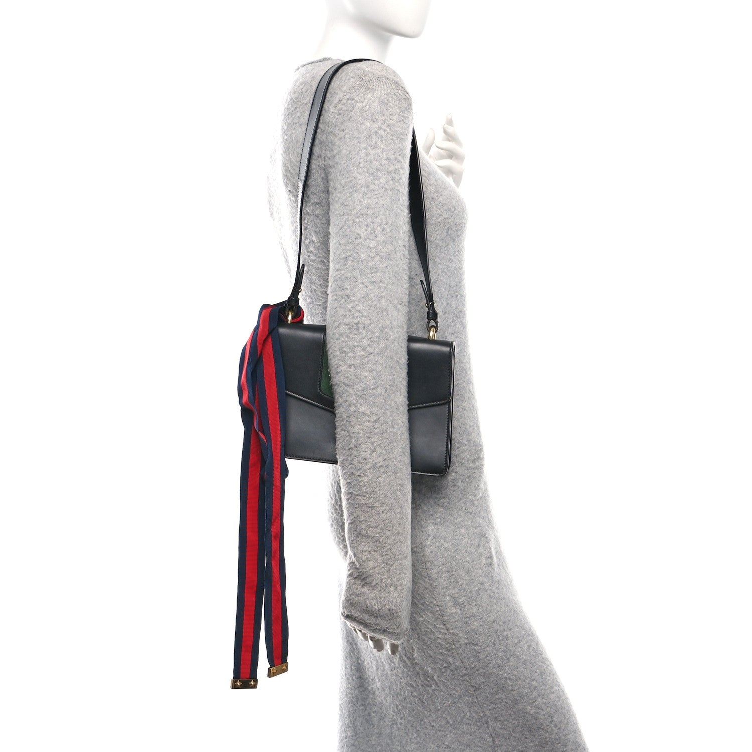 Calfskin Small Sylvie Shoulder Bag Black