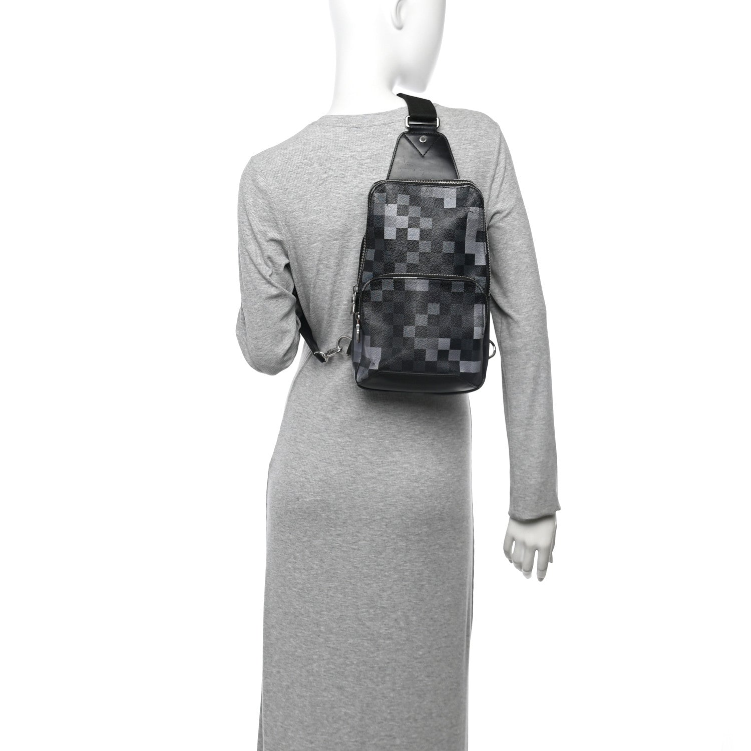 Damier Graphite Pixel Avenue Sling Backpack Gris