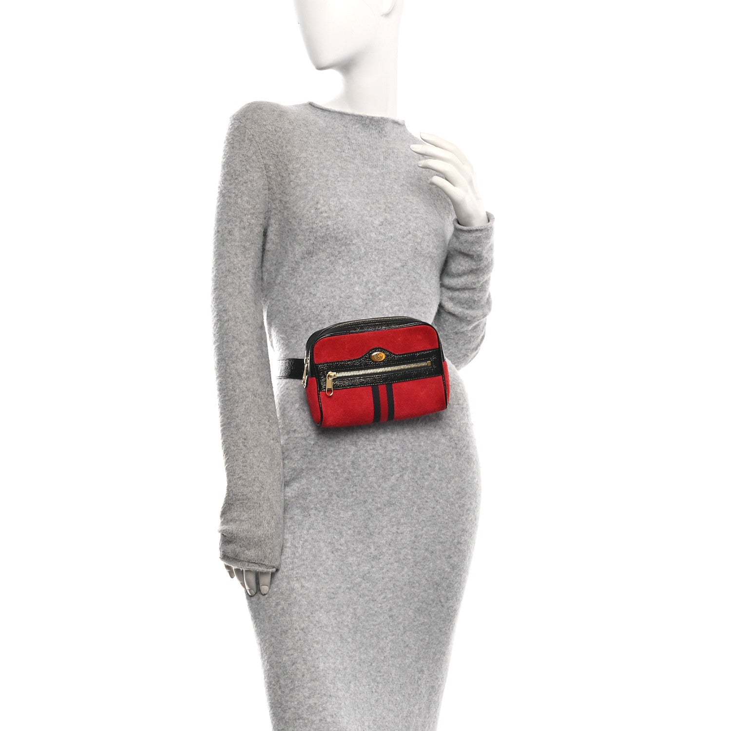 Suede Small Ophidia Belt Bag 85 34 Hibiscus Red