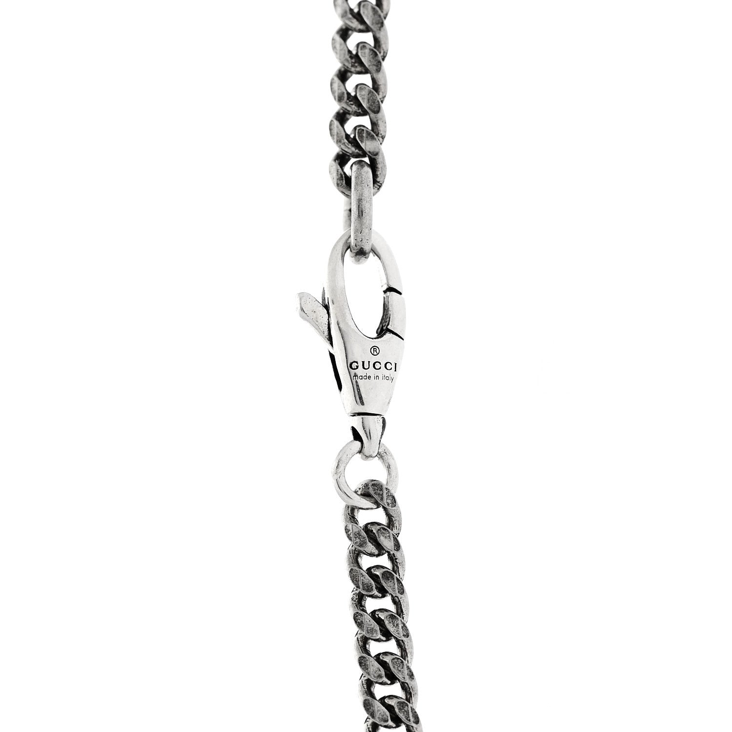 Sterling Silver Textured Interlocking G Pendant Necklace