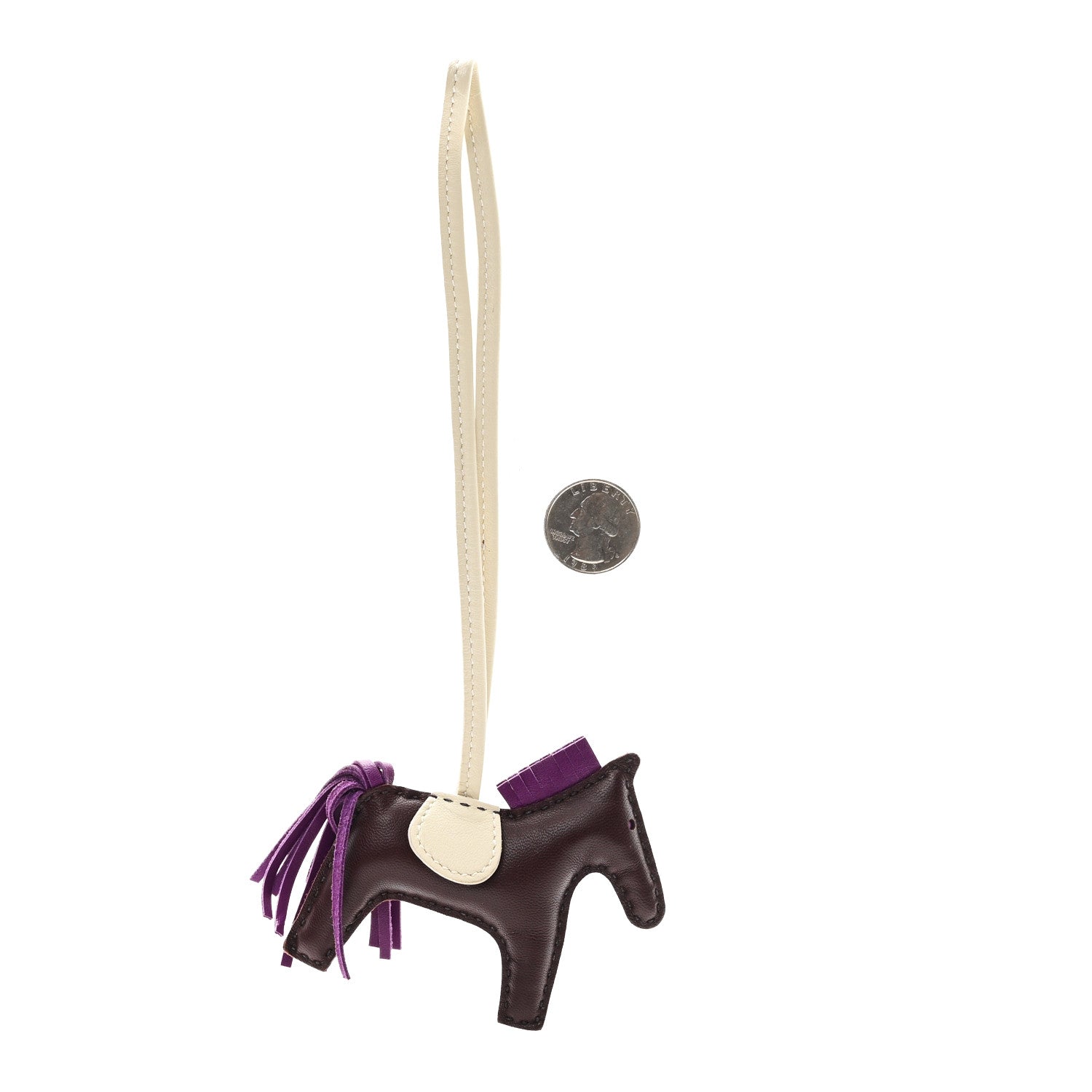 Milo Lambskin Grigri Rodeo Horse Bag Charm PM Rouge Sellier Craie Violet