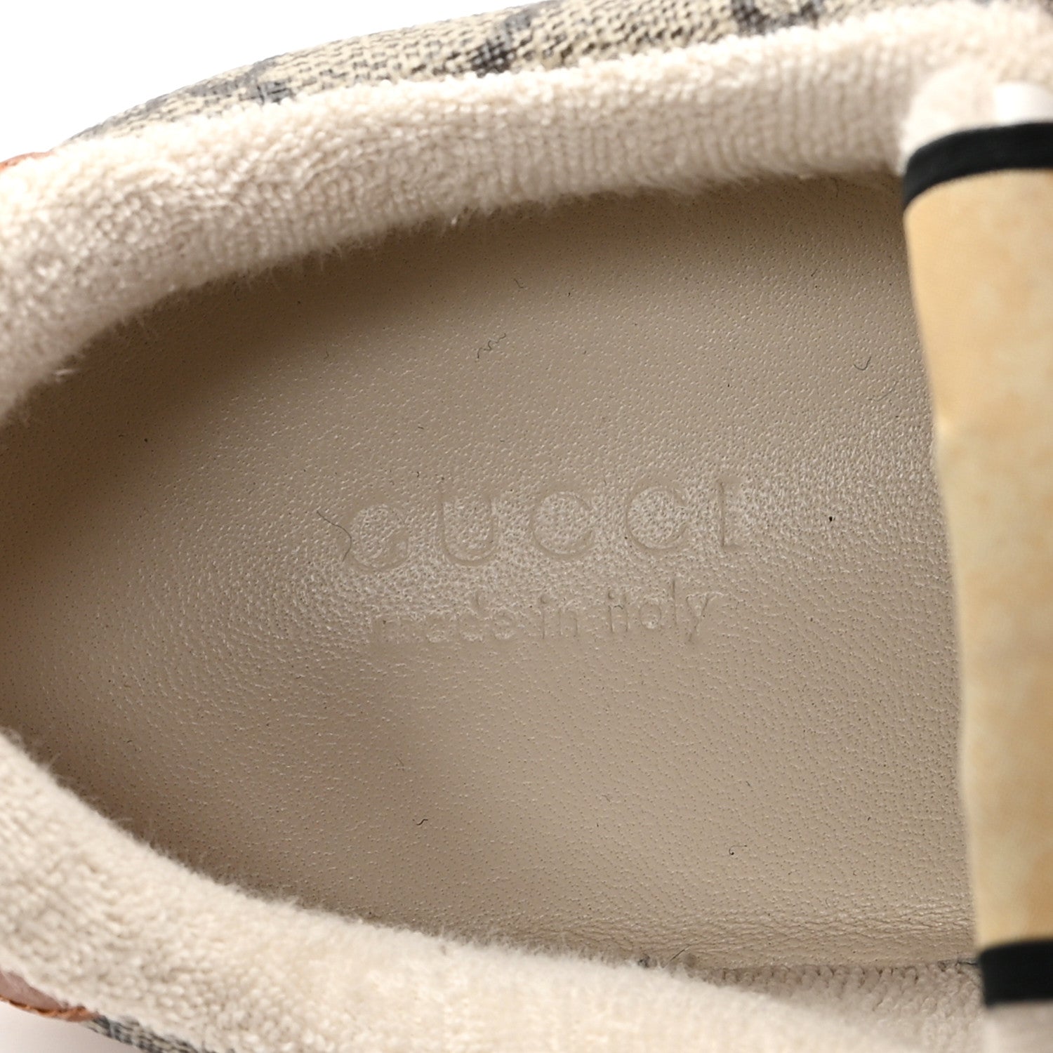 GG Supreme Monogram Harness Calfskin Web Womens Screener Sneakers 35 Beige Ebony Rosso Harness Brown