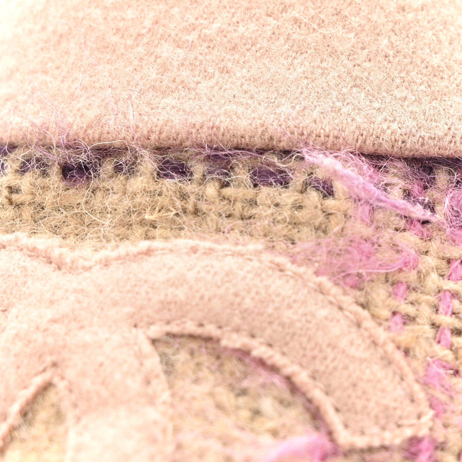 Tweed Grosgrain CC Espadrilles 38 Beige Pink Peach