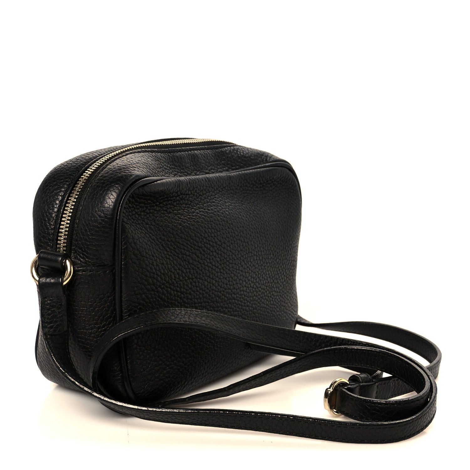 Pebbled Calfskin Small Soho Disco Bag Black